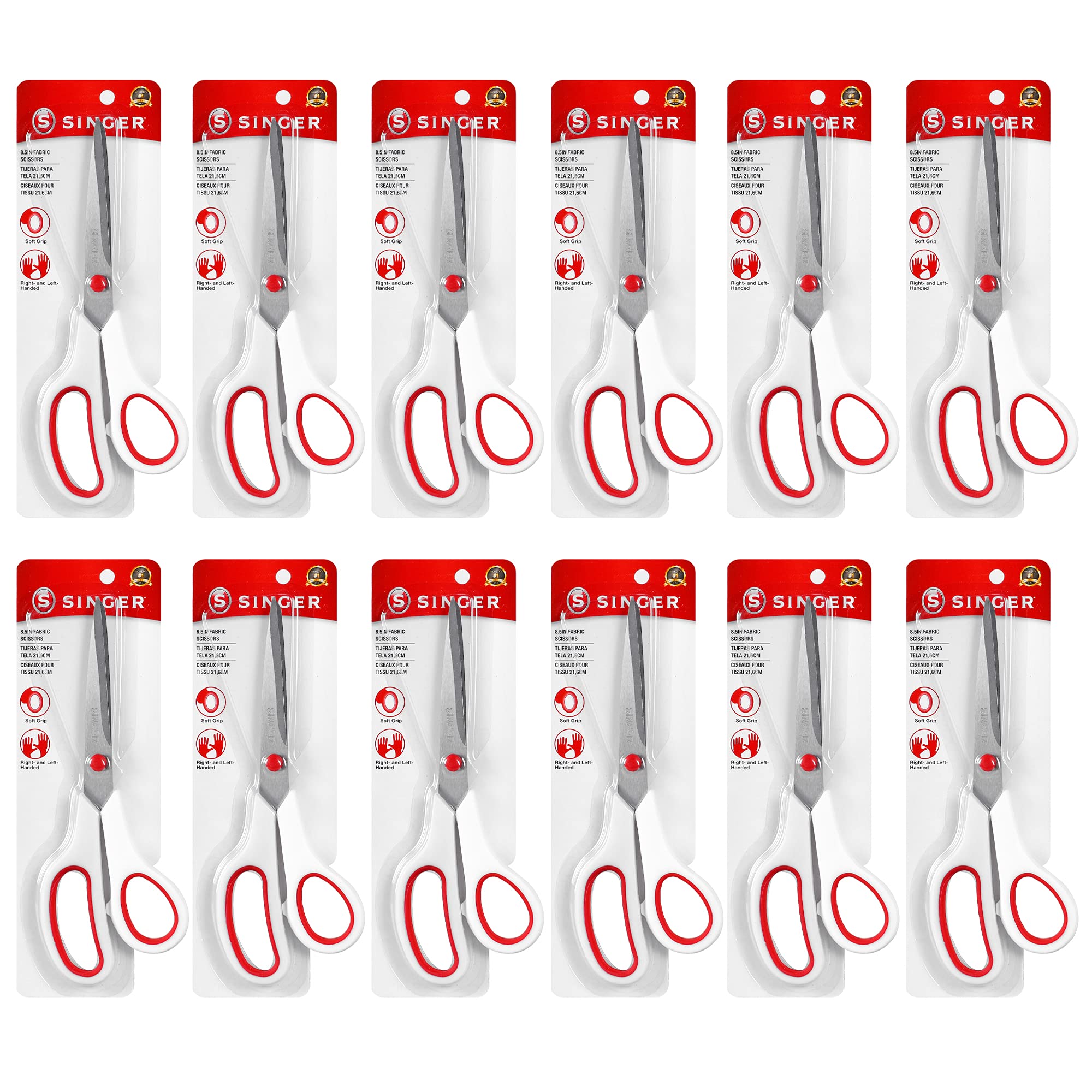 SINGER 8.5-Inch Fabric Scissors, 12-Pack