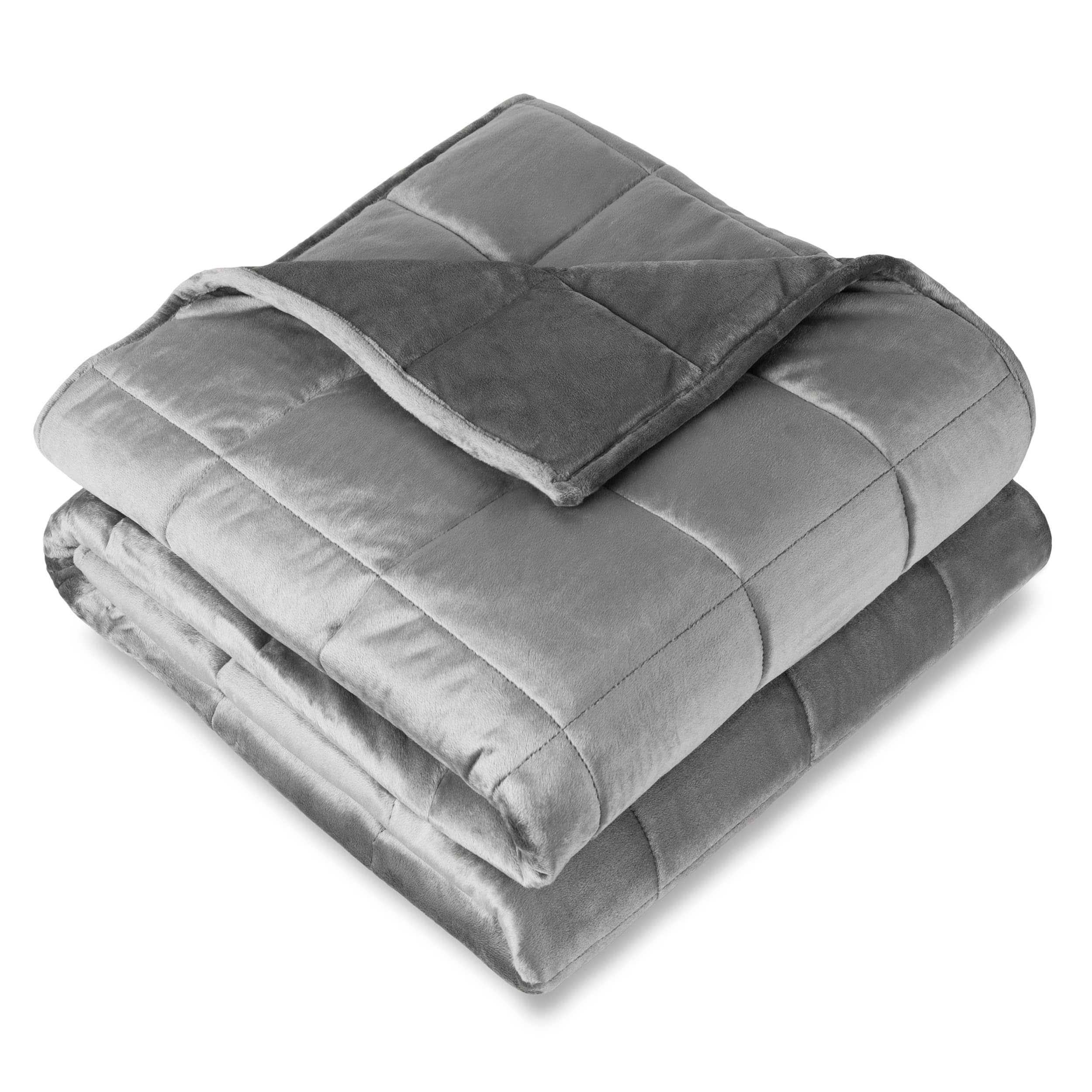 Bare Home Minky Fleece Weighted Blanket, 10 lb