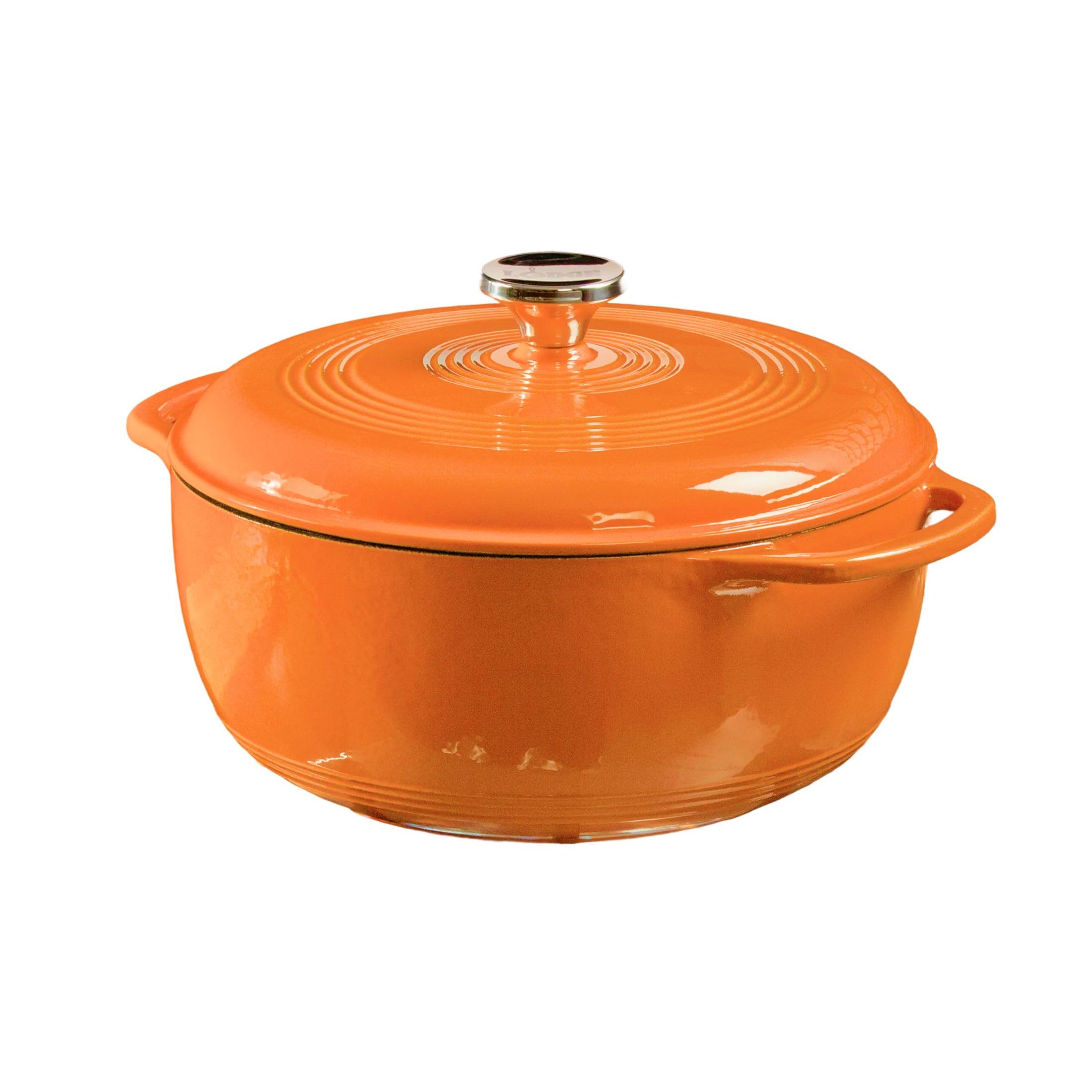 Lodge Essential Enamel Cast Iron Dutch Oven, 6 Quart, Pumpkin