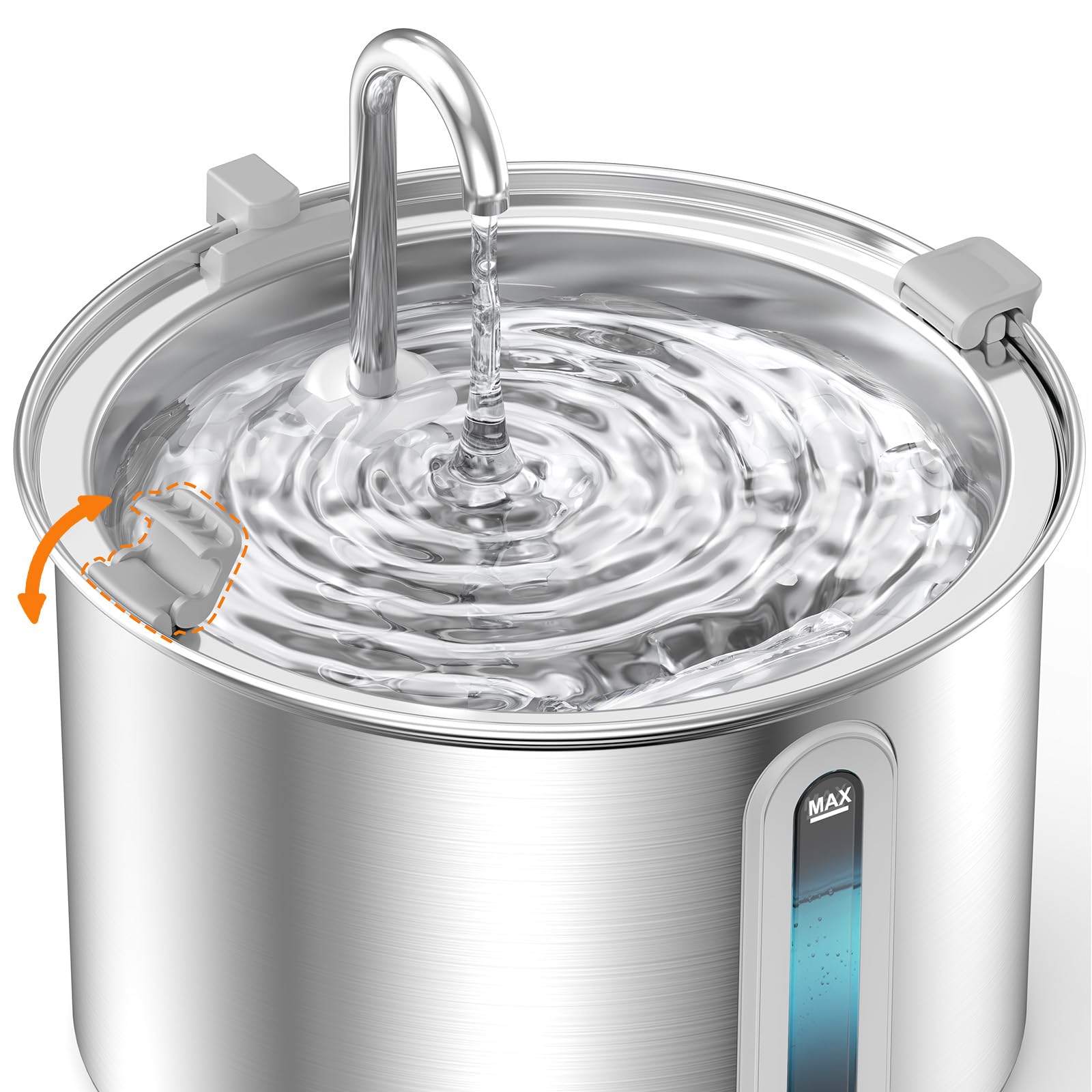 oneisall 2L Stainless Steel Cat Water Fountain