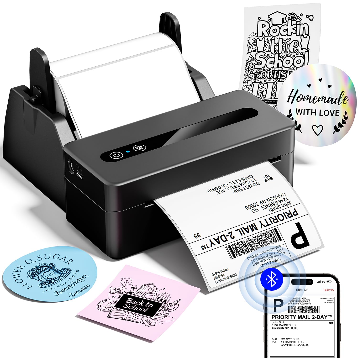 TATTMUSE 2411BT Shipping Label Printer
