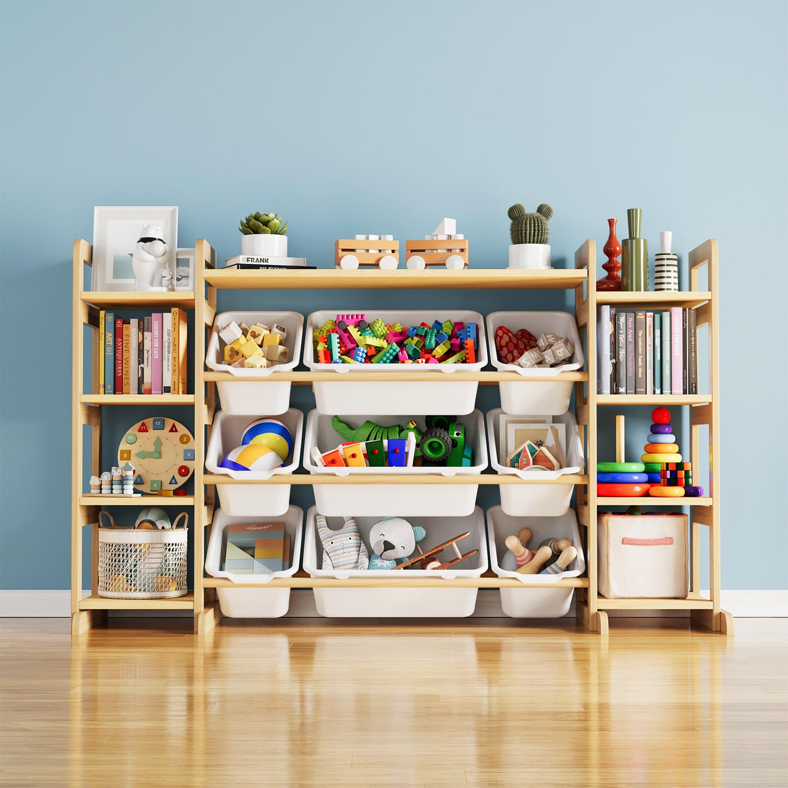 SpaceAid Large Toy Storage Organizer 9 Shelves 9 Bins