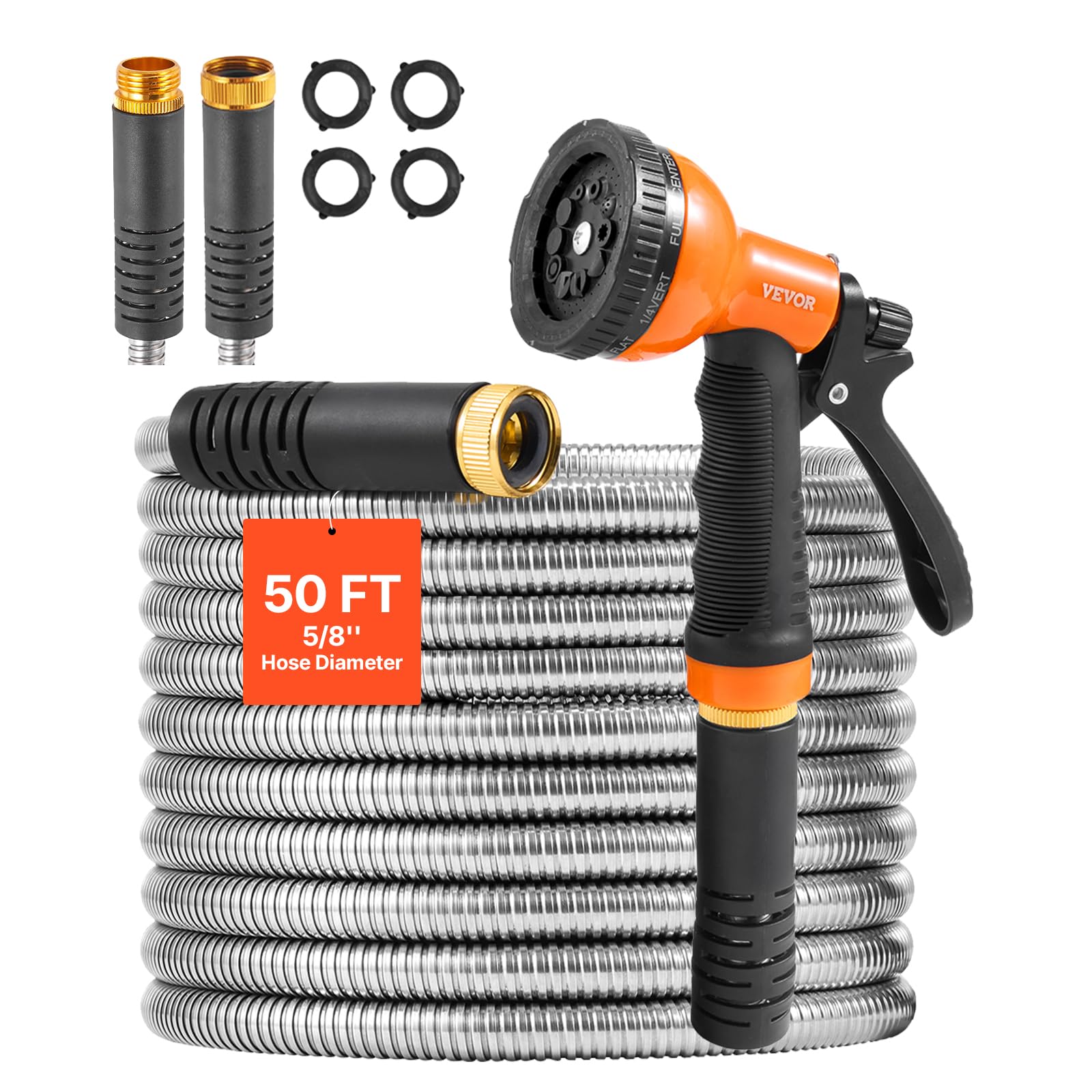 VEVOR Metal Garden Hose 50FT