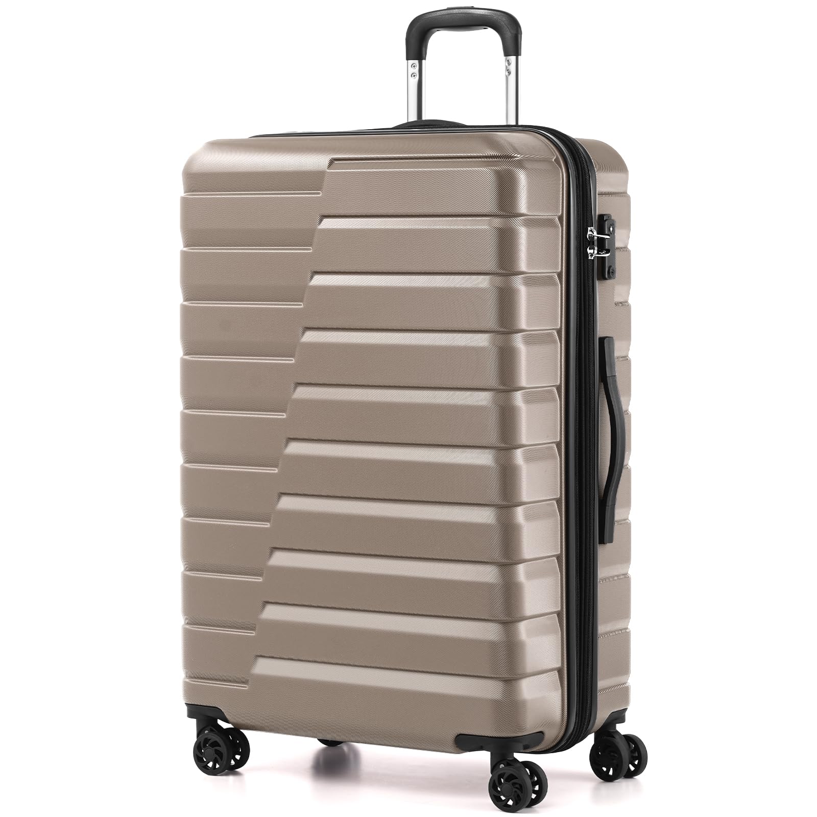 Coolife PC+ABS Spinner Suitcase, Large Checked