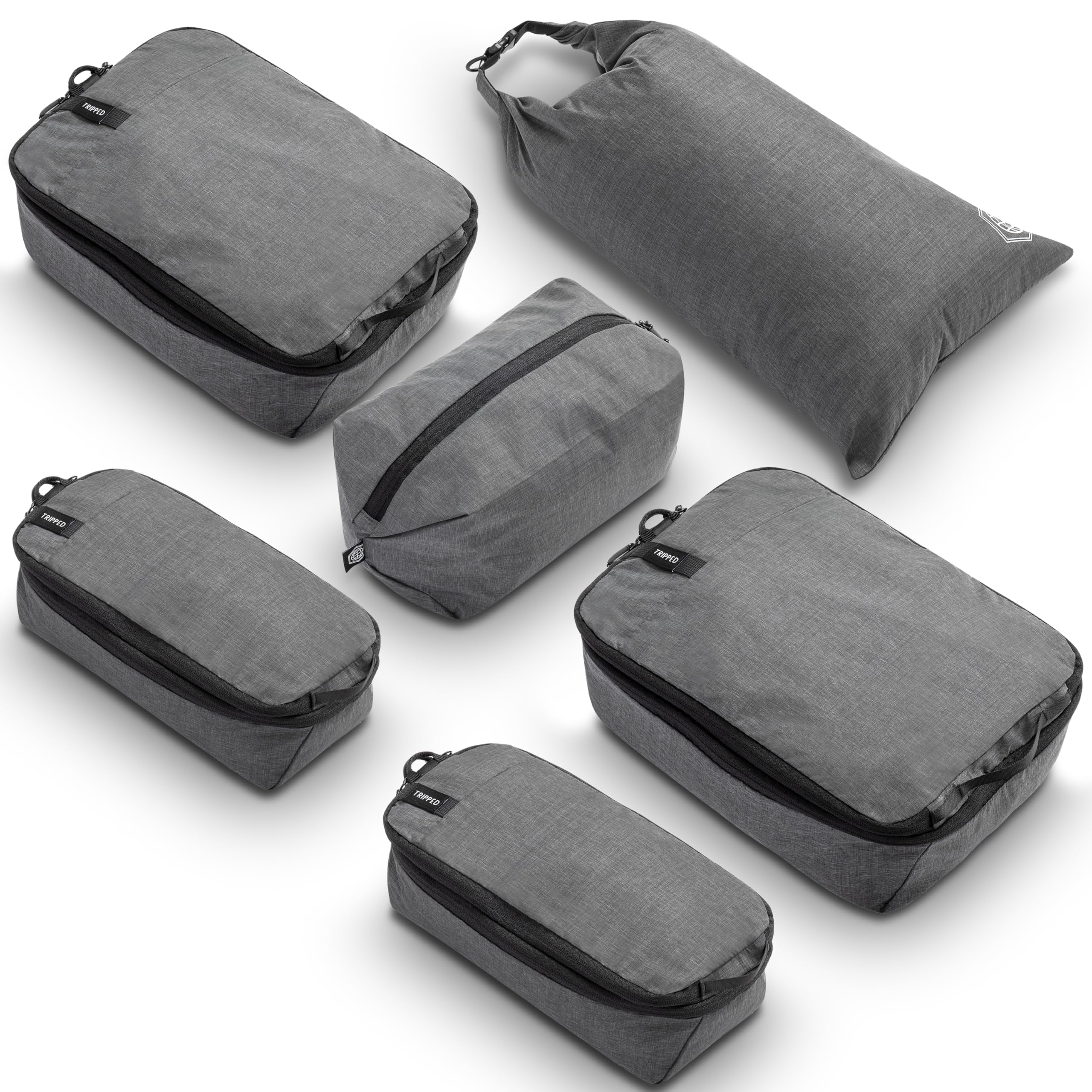 TRIPPED Travel Gear Compression Packing Cubes 6-Piece Set