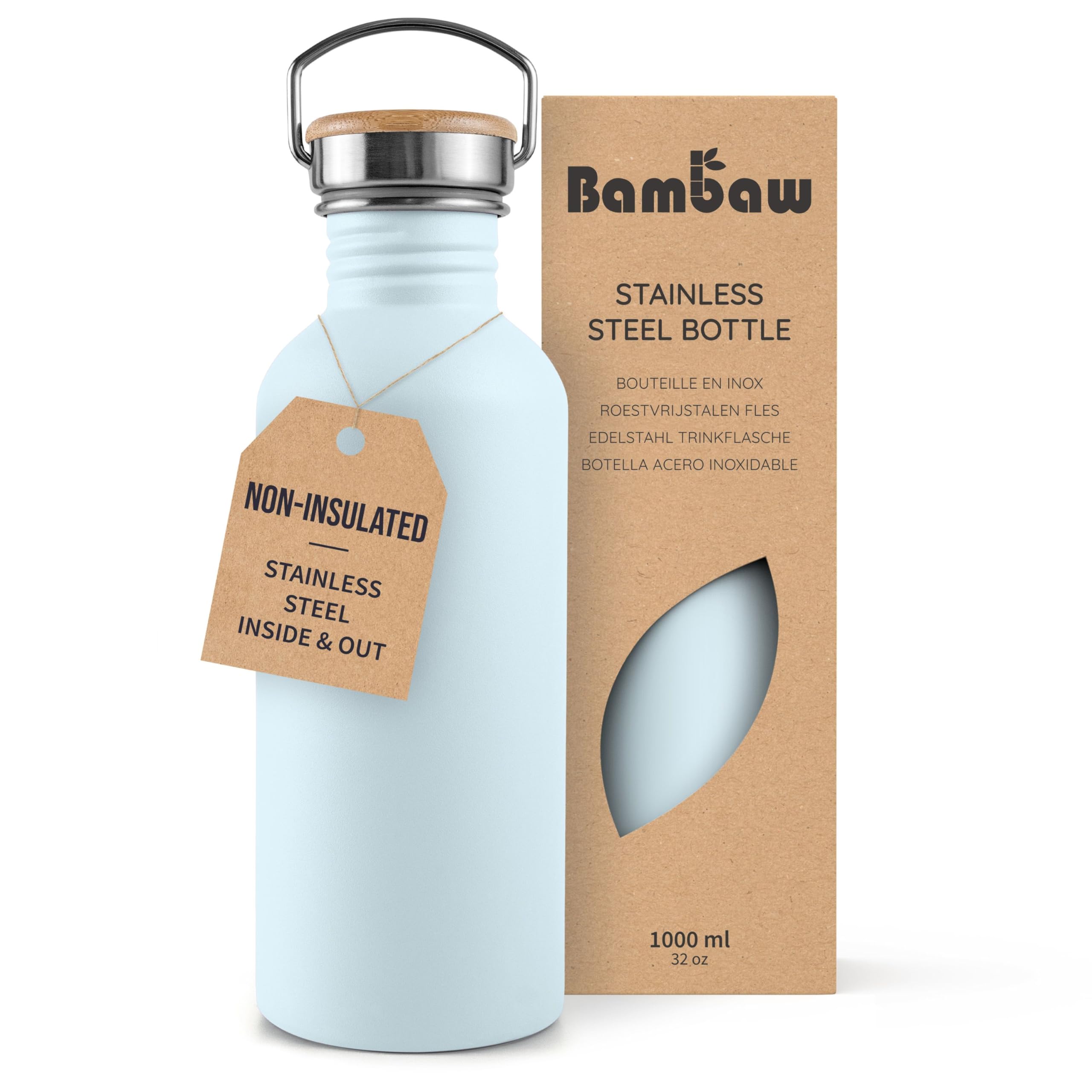 Bambaw 1 Litre Stainless Steel Water Bottle