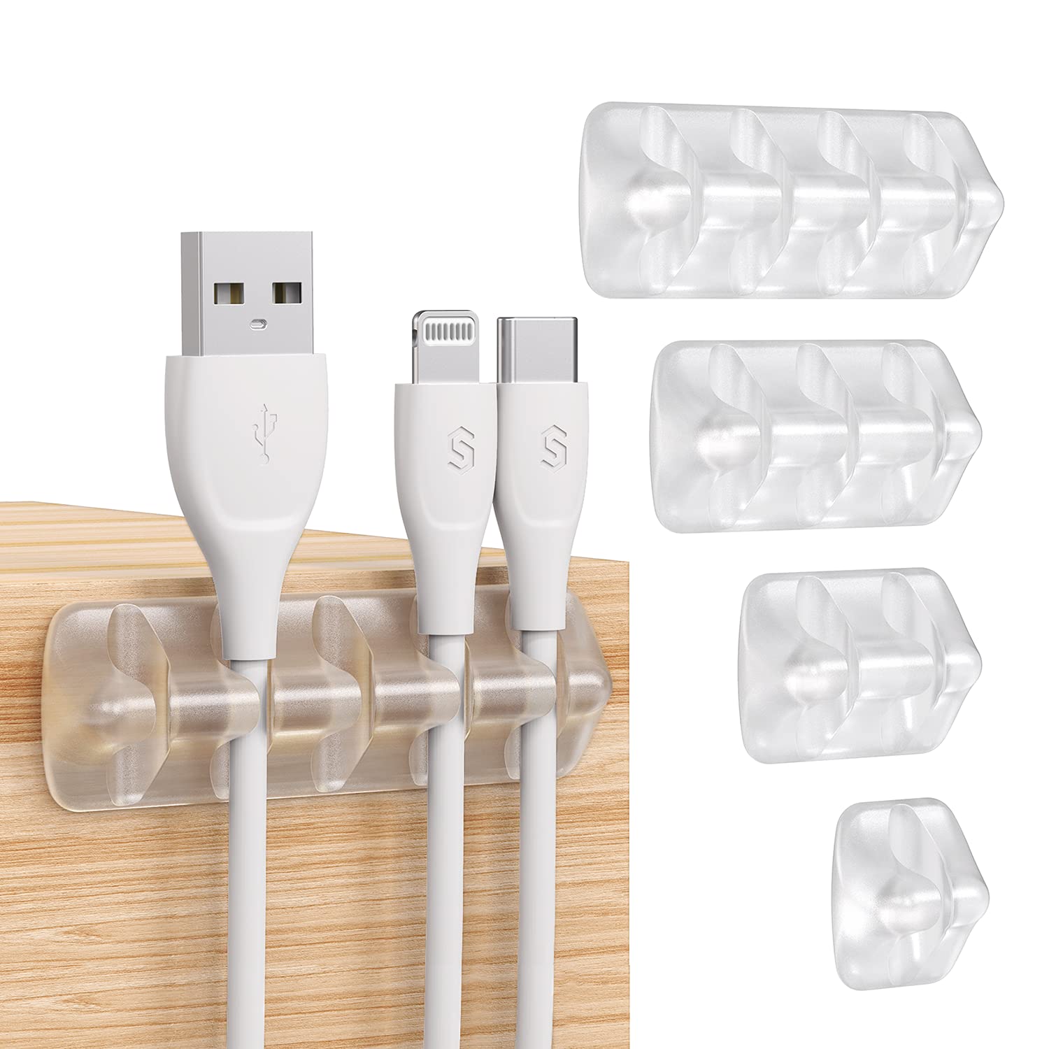 Syncwire Clear Cable Clips, 15 Slots
