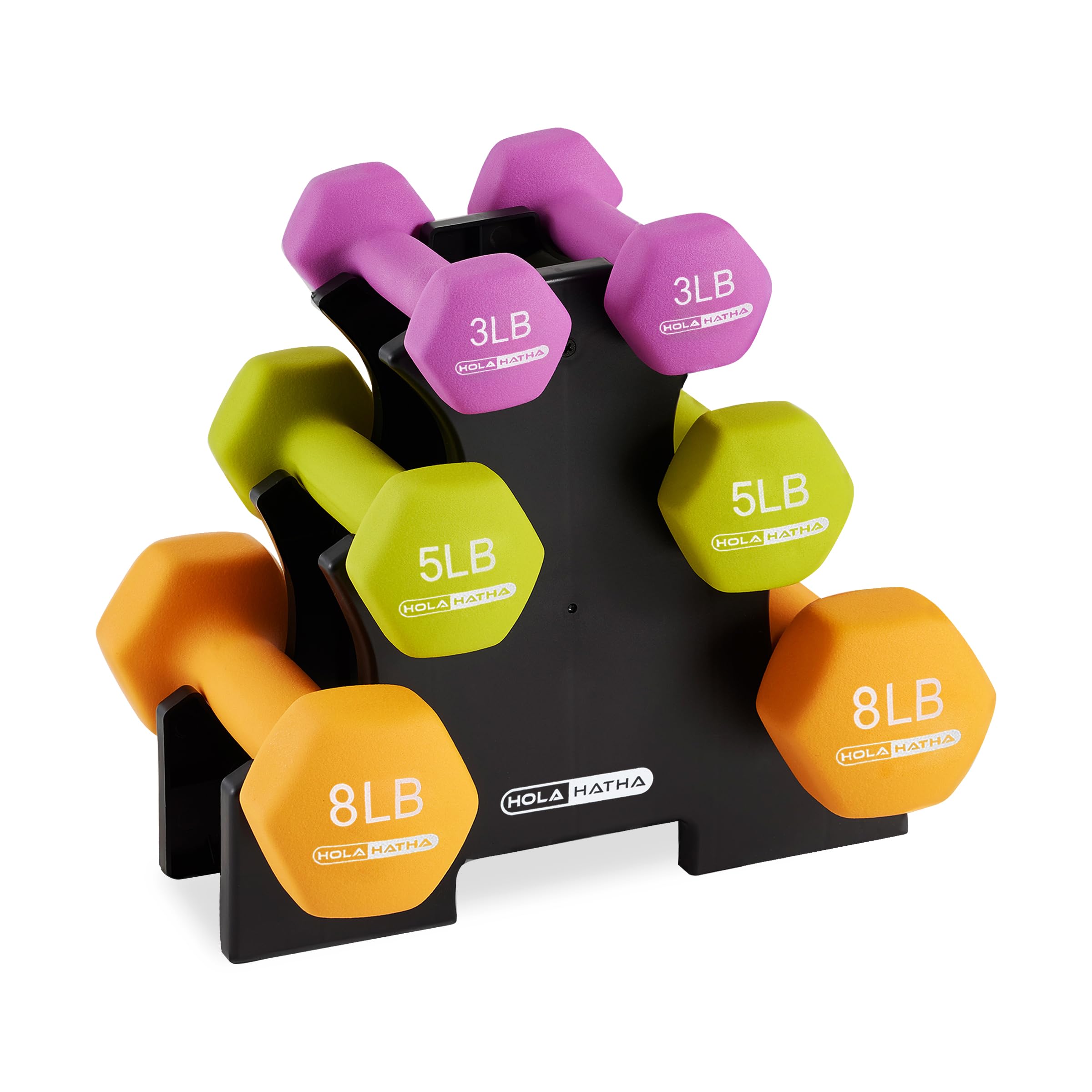 HolaHatha 1, 2 and 3 lb Dumbbell Set