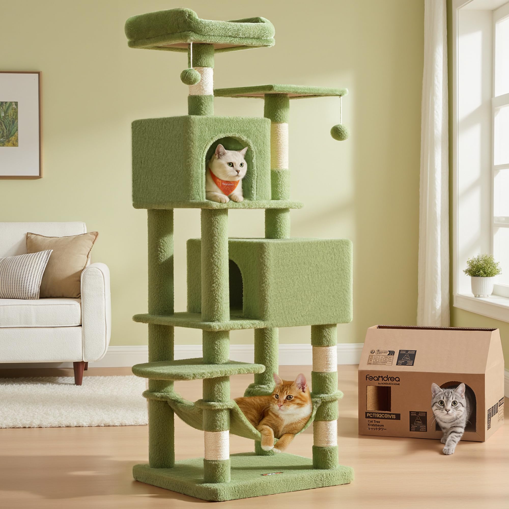 Feandrea 61-Inch Multi-Level Cat Tree