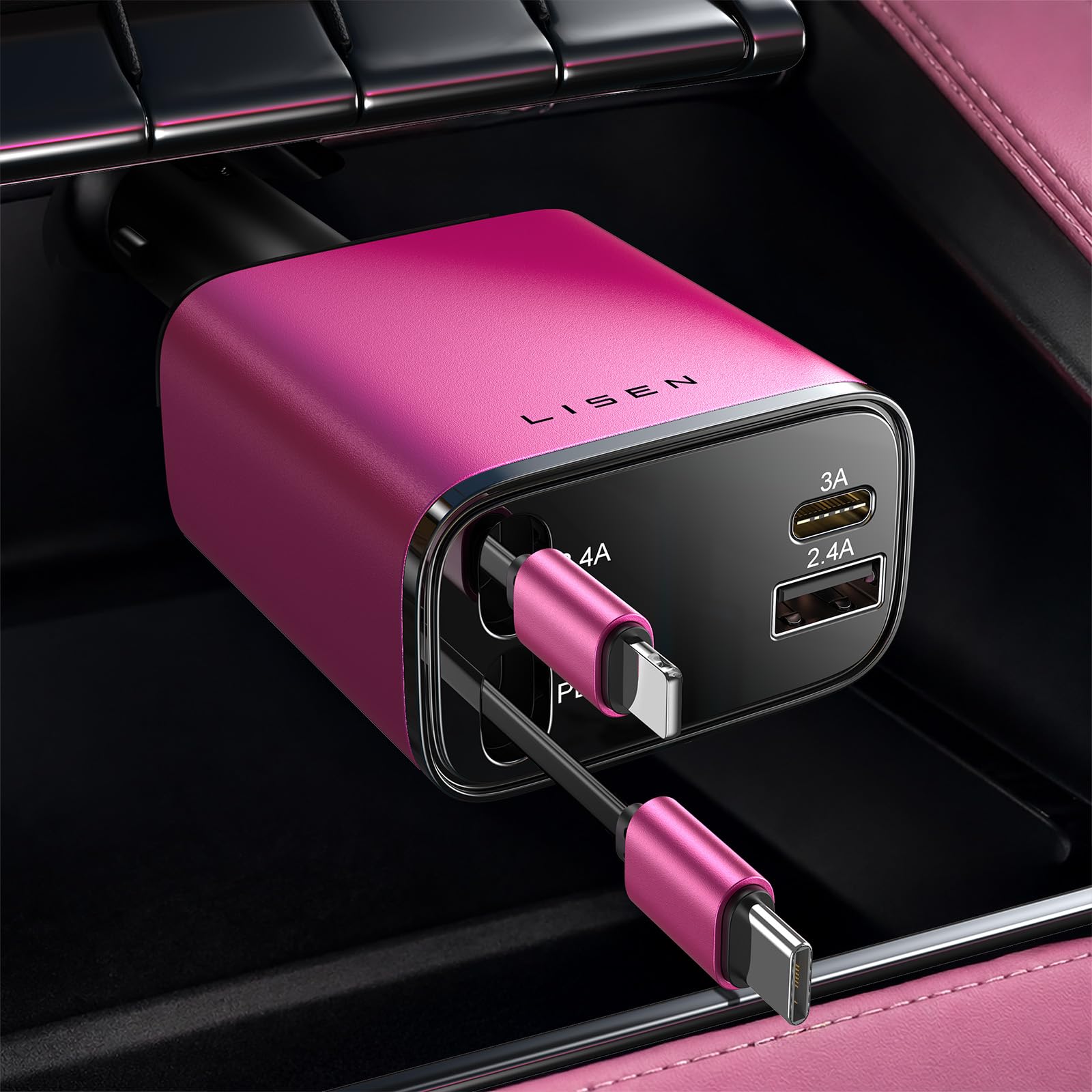 LISEN Retractable 4-in-1 Car Charger