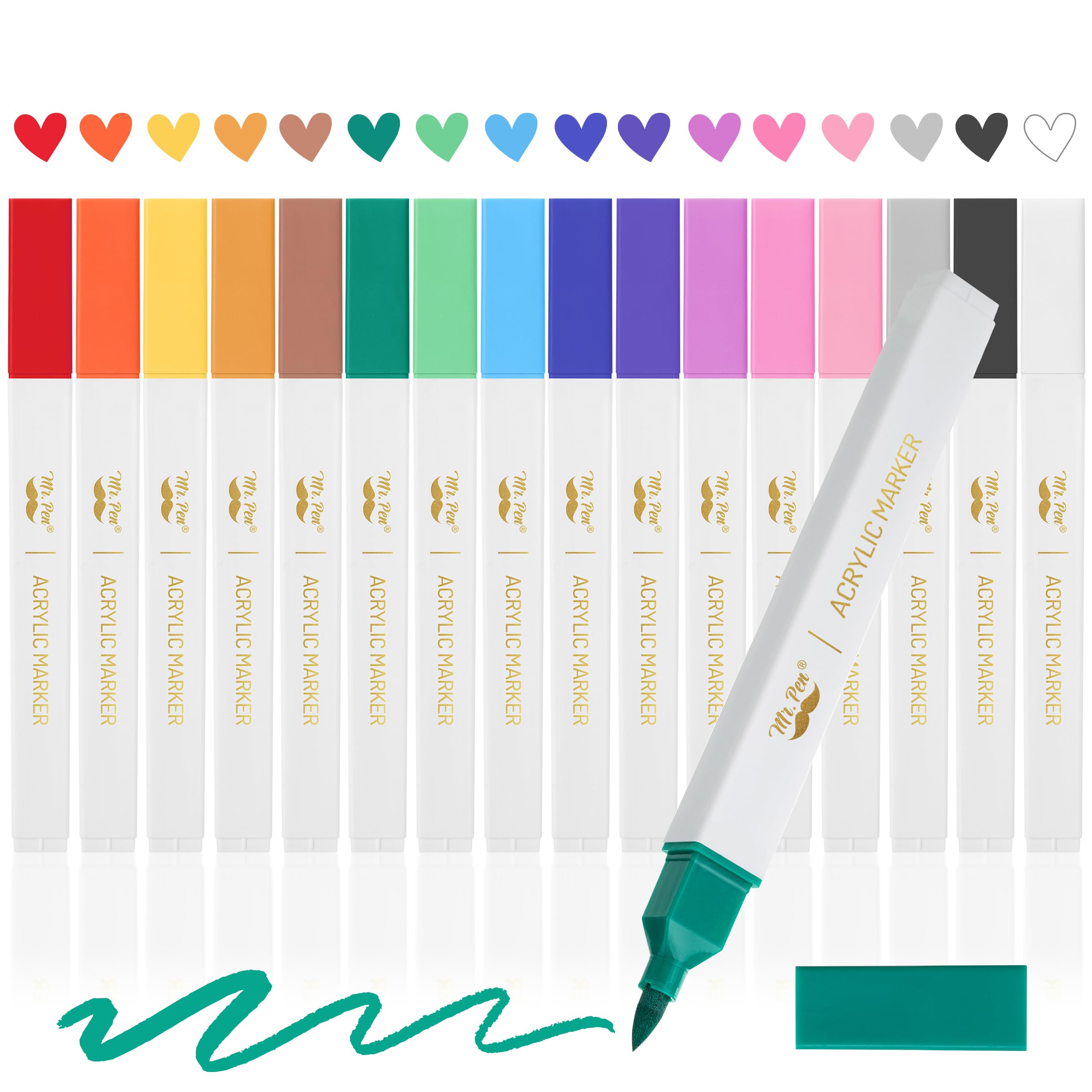 Mr. Pen Acrylic Paint Markers, 16 pcs