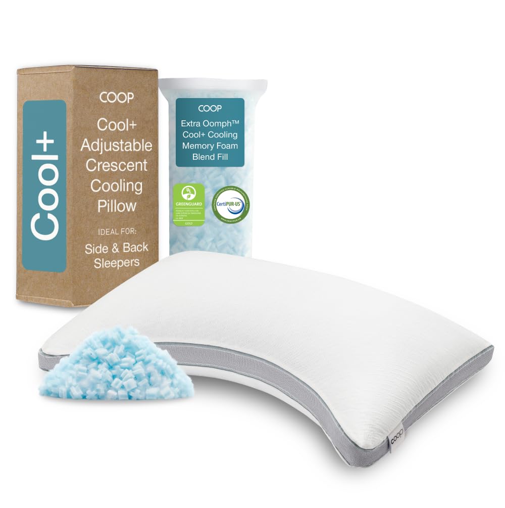 Coop Home Goods Cool+ Crescent Adjustable Pillow