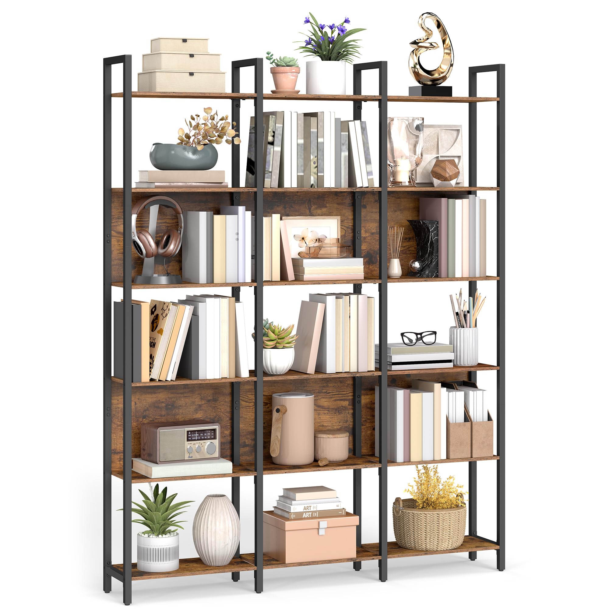 VASAGLE 6-Tier Wide Bookshelf