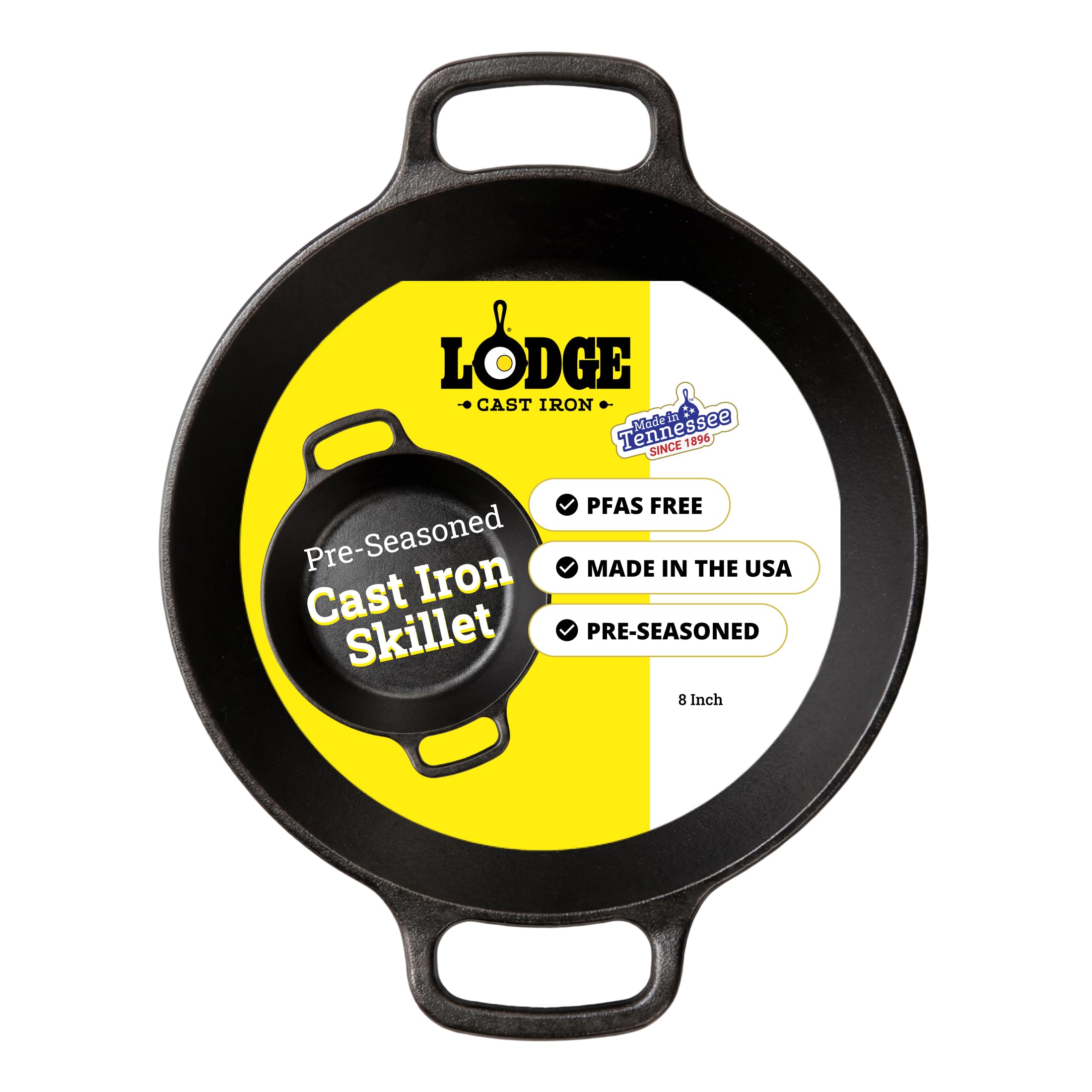 Lodge Pre-Seasoned Cast Iron Dual Handle Pan, 8-Inch
