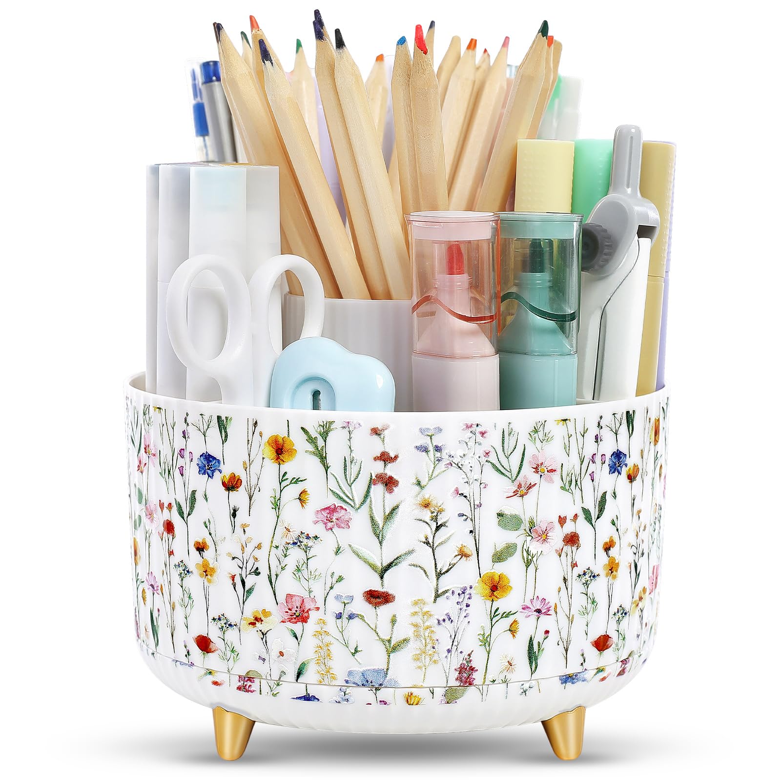 SKYDUE 5-Slot Rotating Desk Organizer