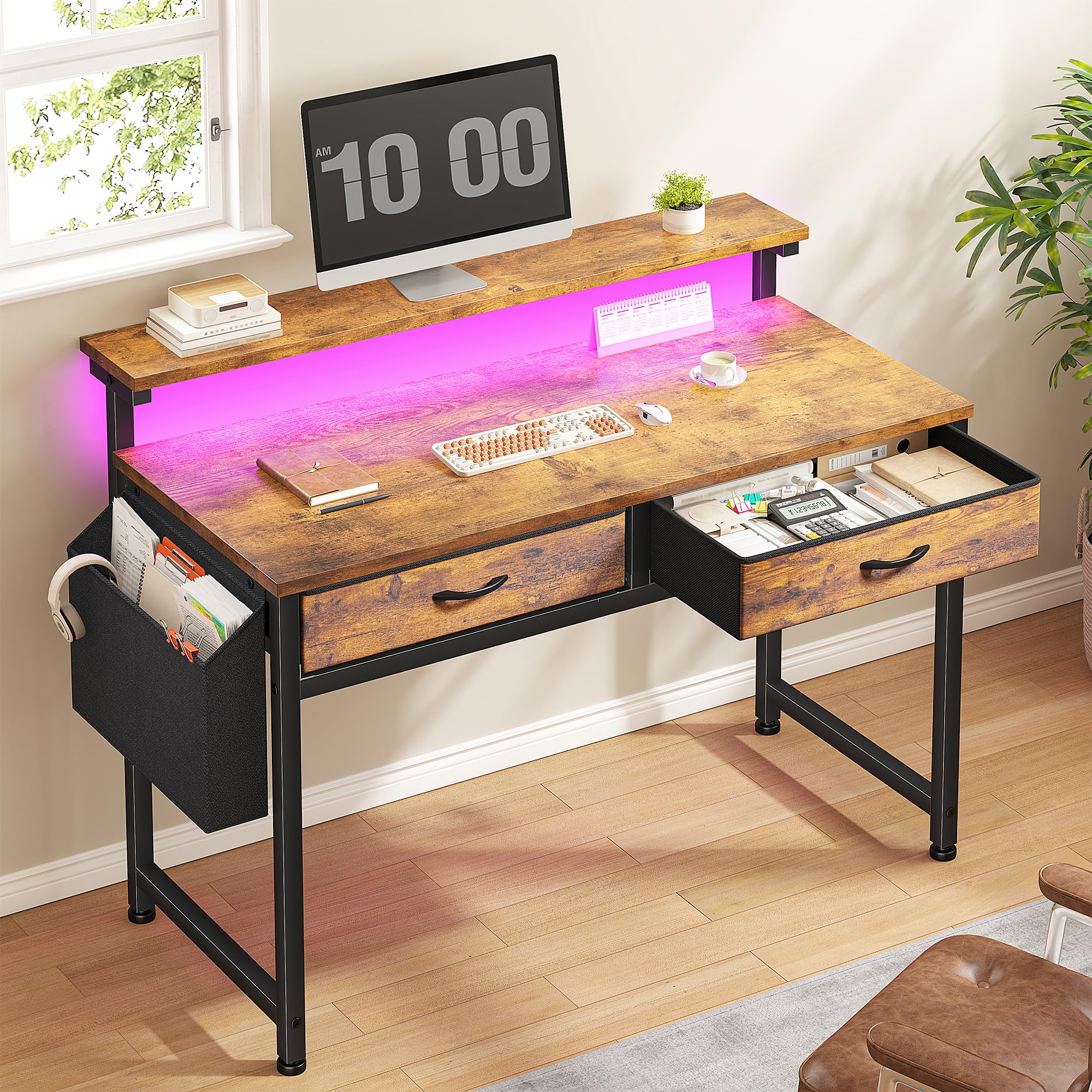 DurayLoly Gaming Desk With 2 Drawers