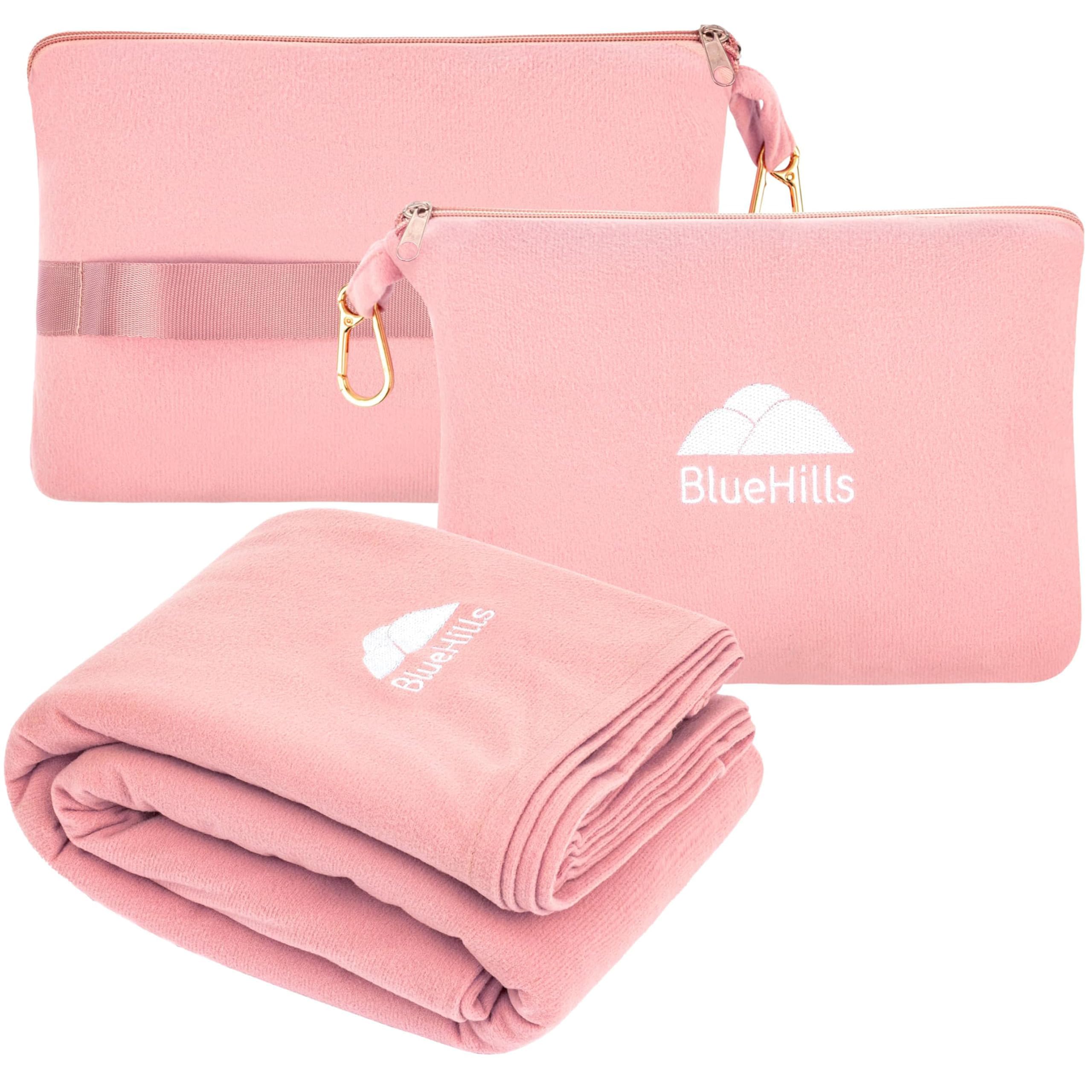BlueHills Travel Blanket Pillow, Pink