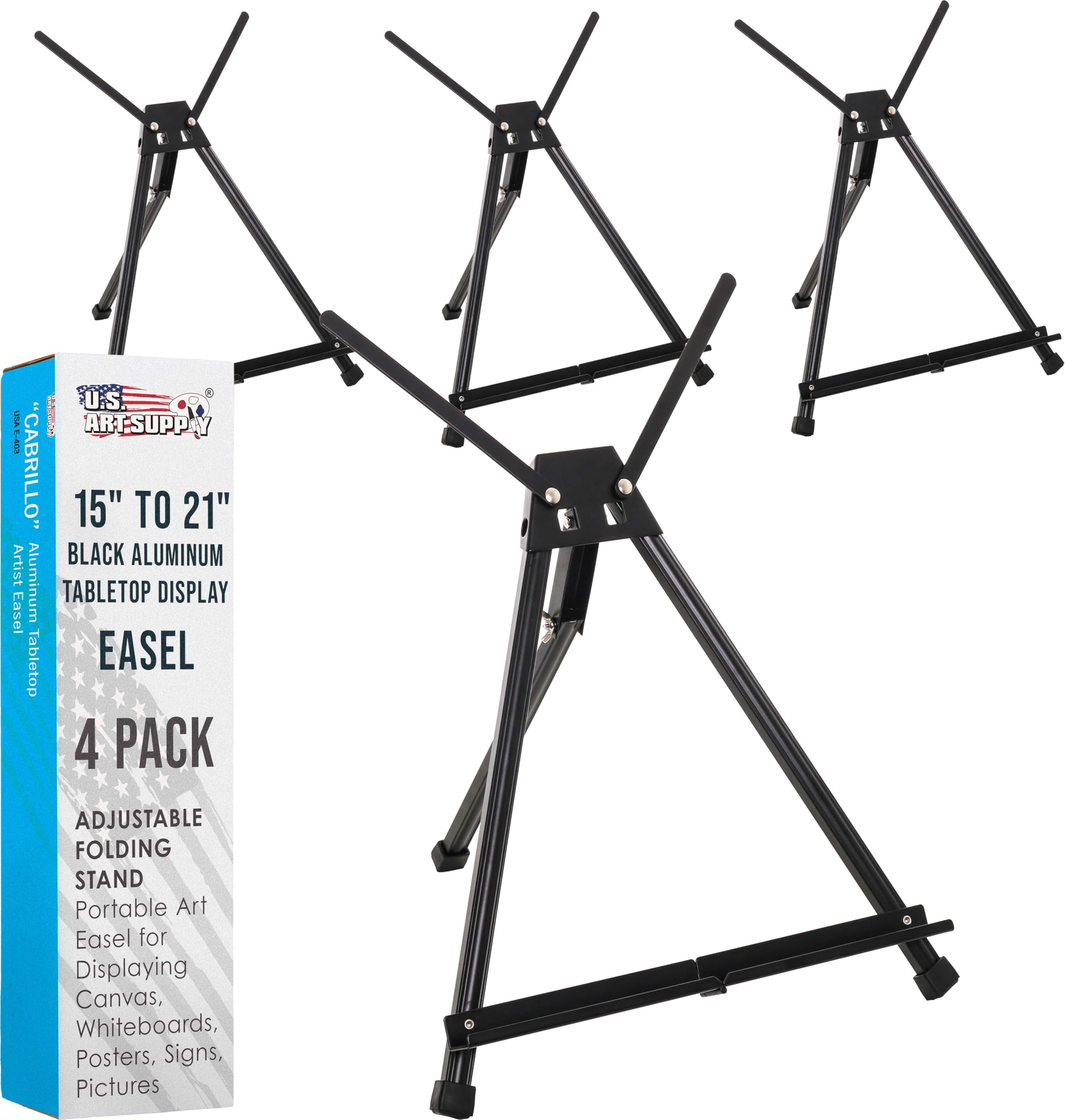 U.S. Art Supply Tabletop Easel, Pack of 4
