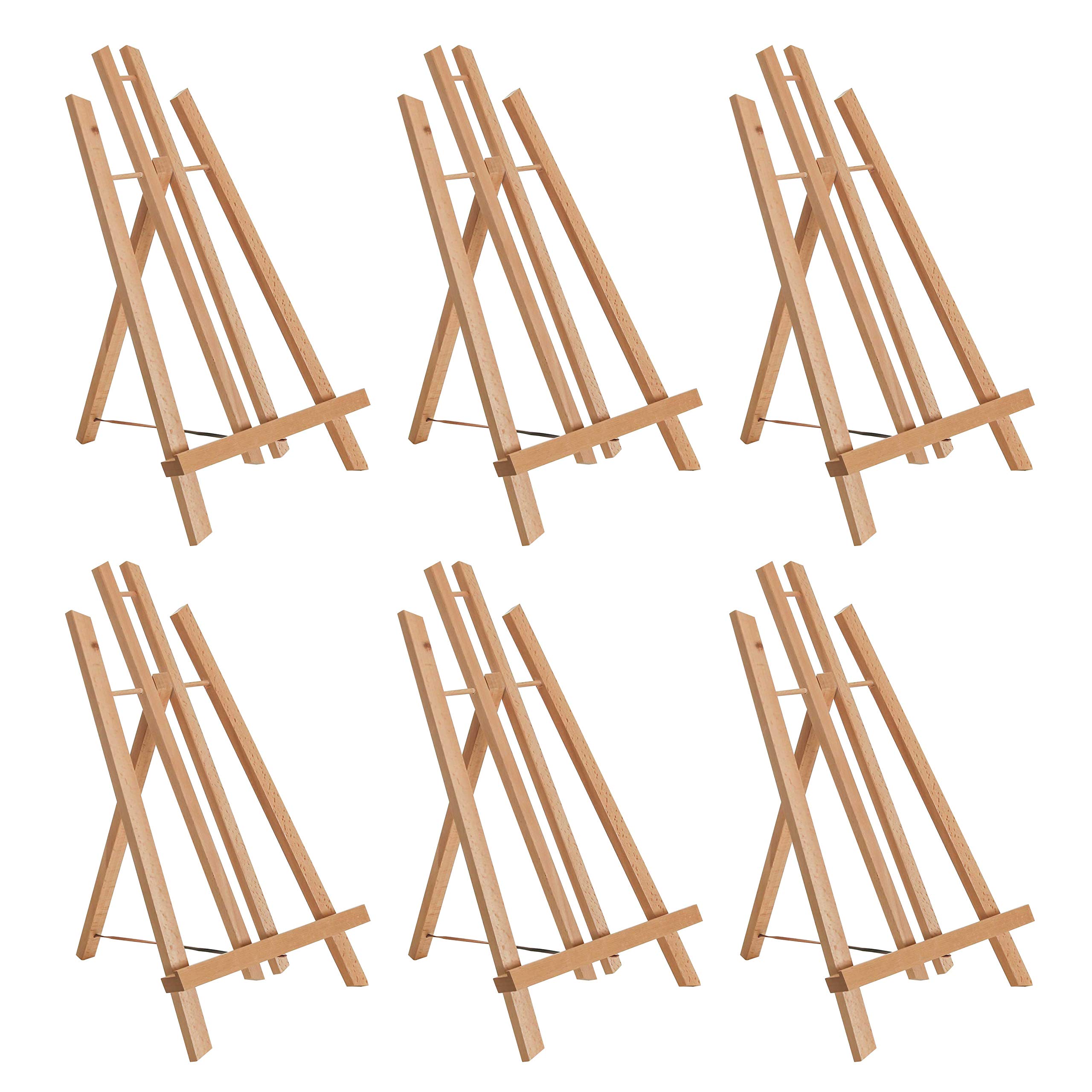 U.S. Art Supply 14 Inch Beechwood Table Easels, Pack of 6