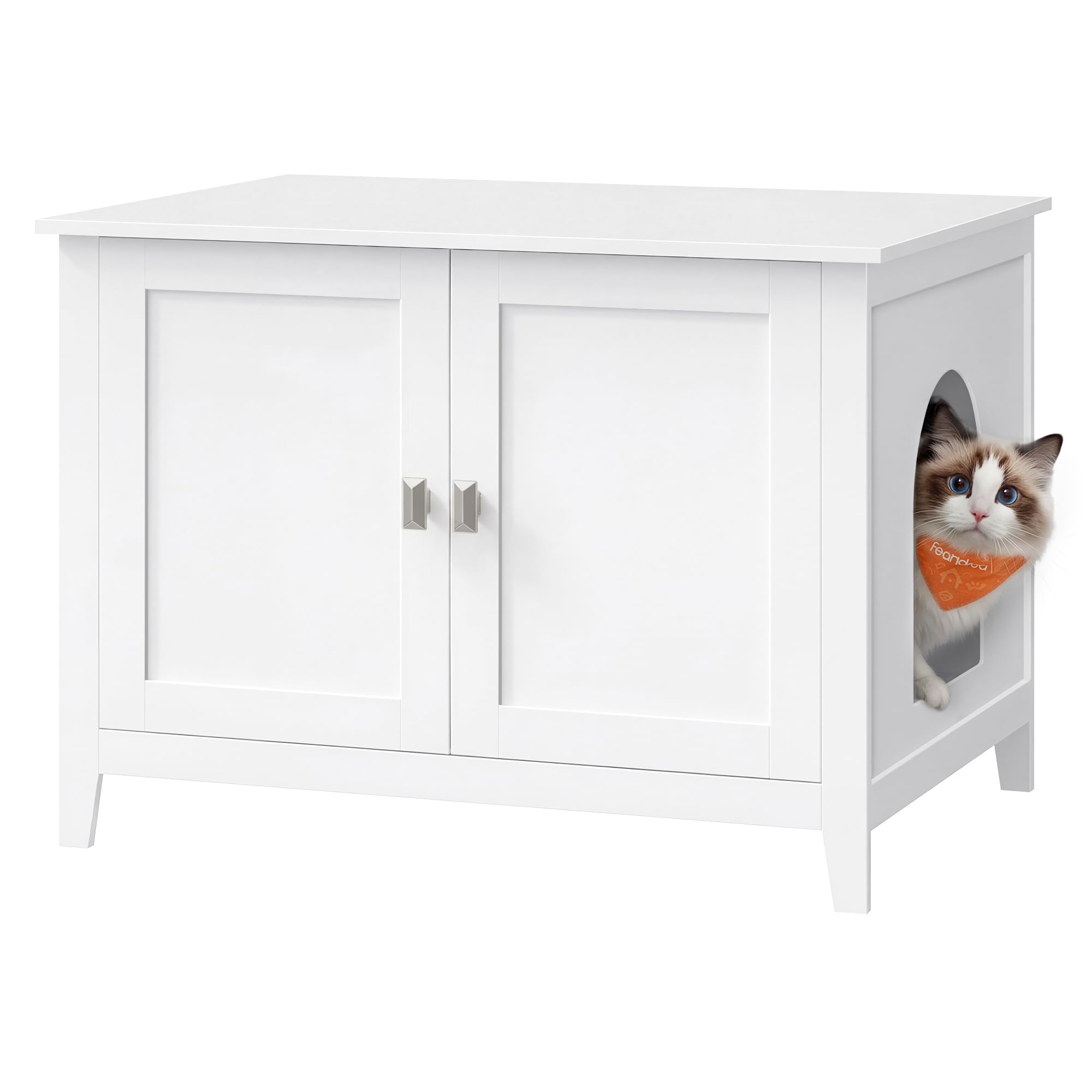 Feandrea Cloud White Litter Box Enclosure