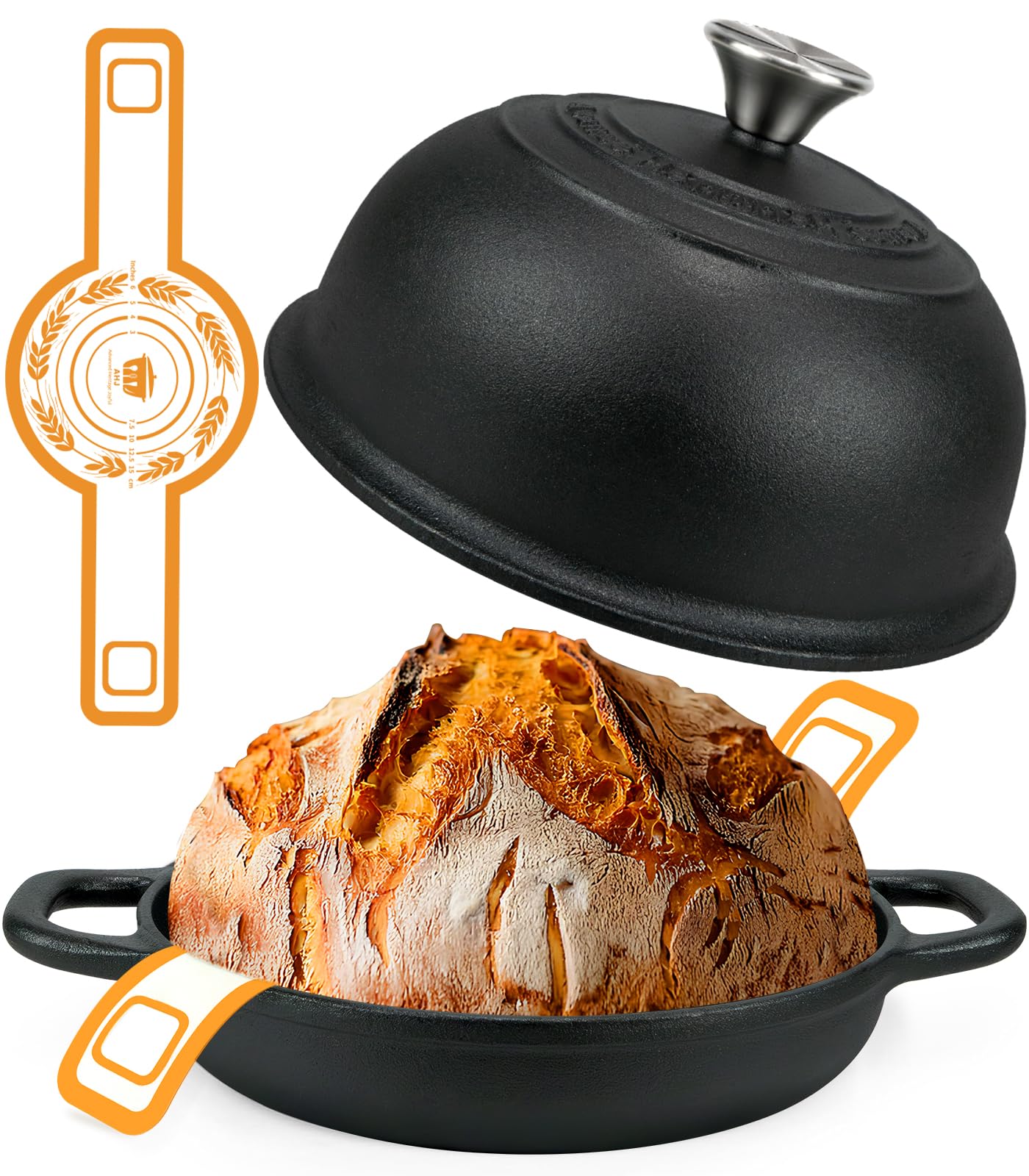 AHJ 5QT Pre-Seasoned Cast Iron Dutch Oven