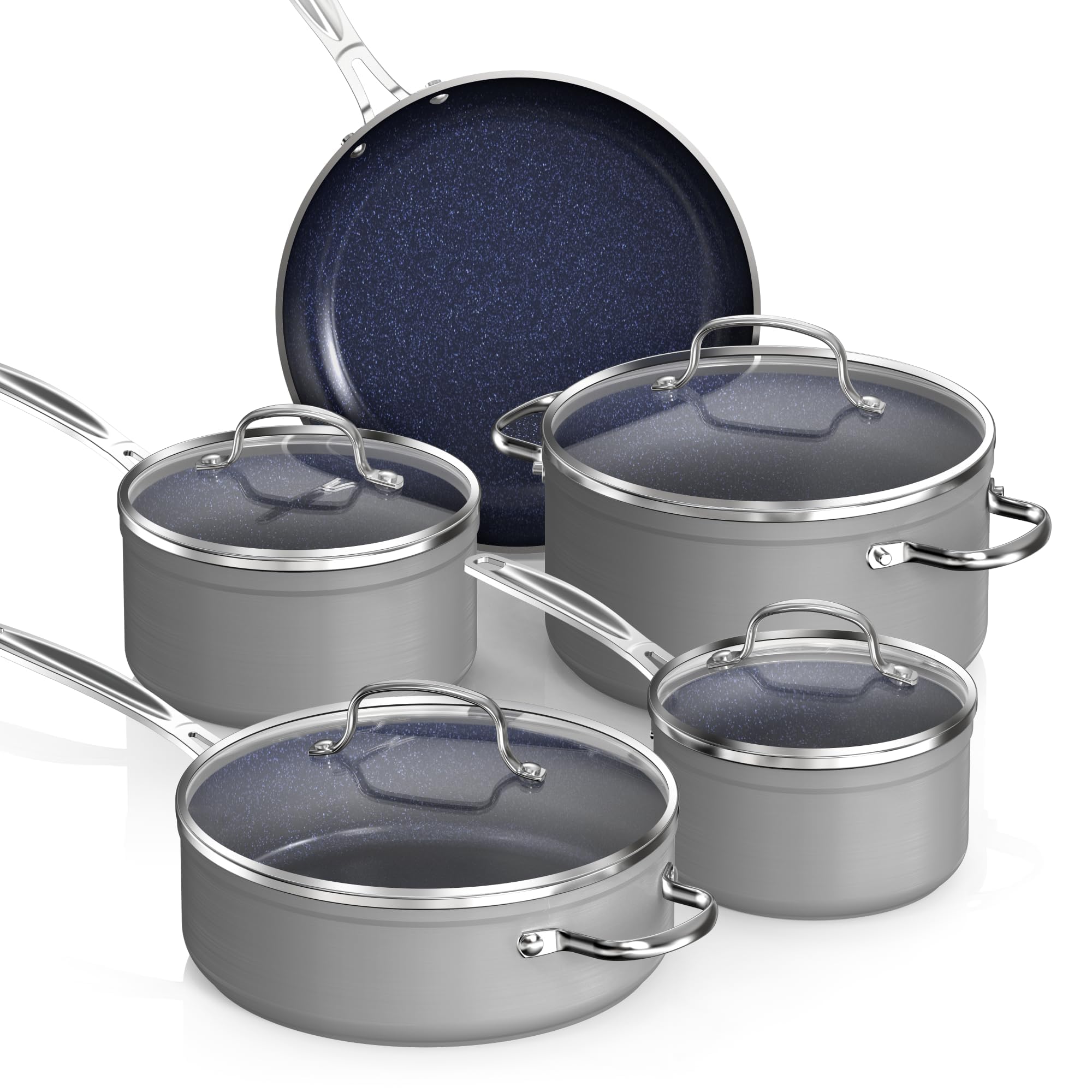 Nuwave 9-Piece G10 Cookware Set, Cool Gray
