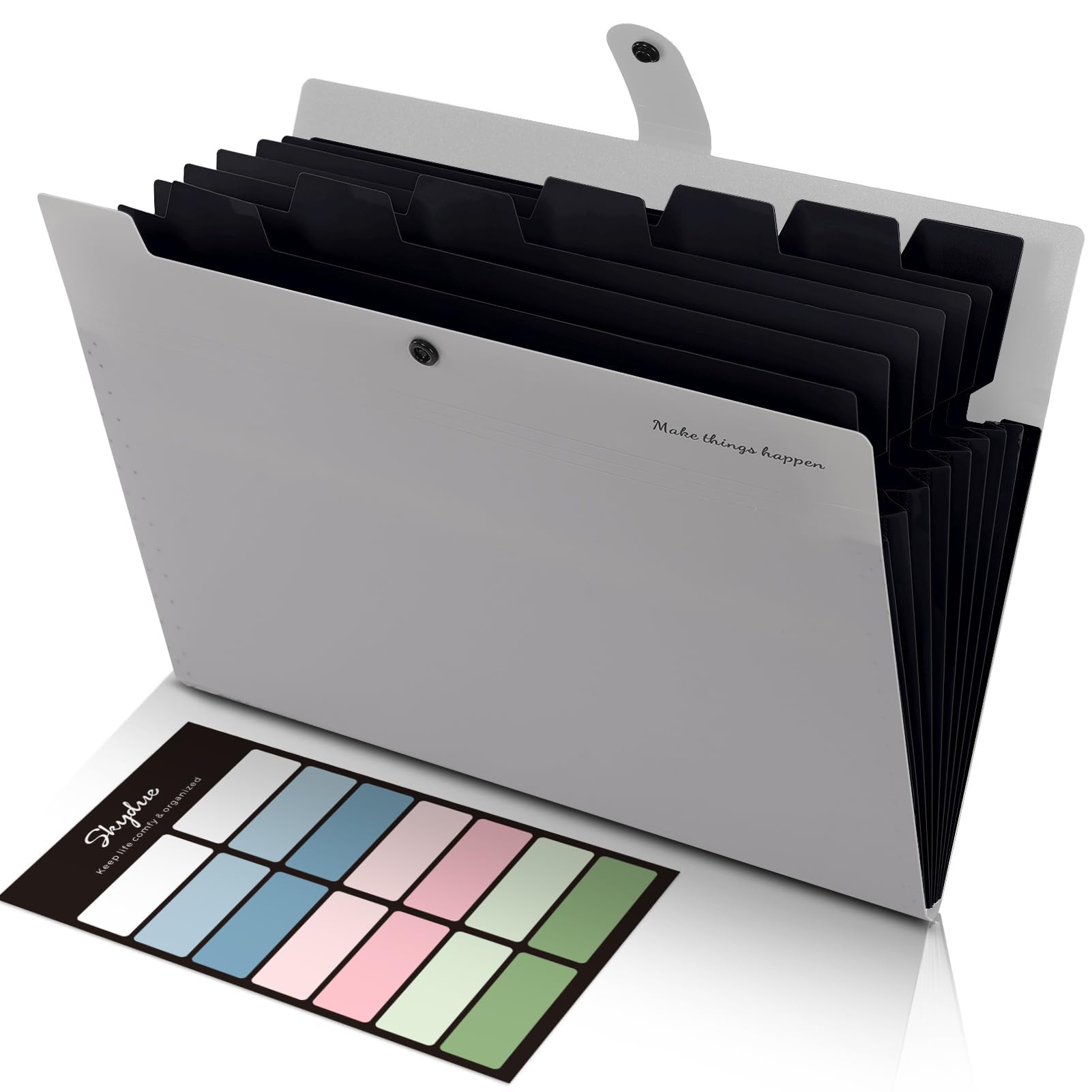 SKYDUE 8-Pocket Accordion File Organizer, Gray