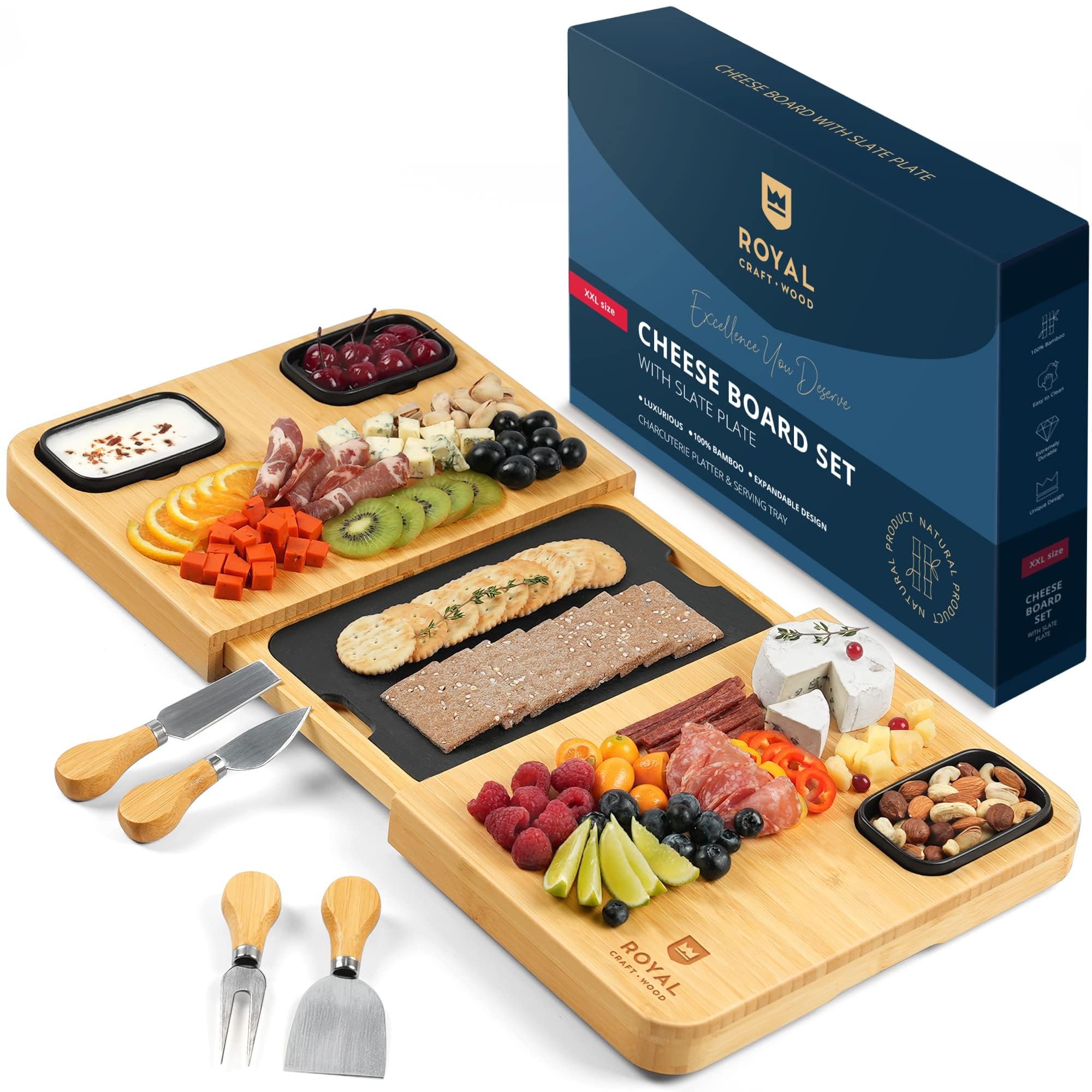 ROYAL CRAFT WOOD Bamboo Charcuterie Board Set