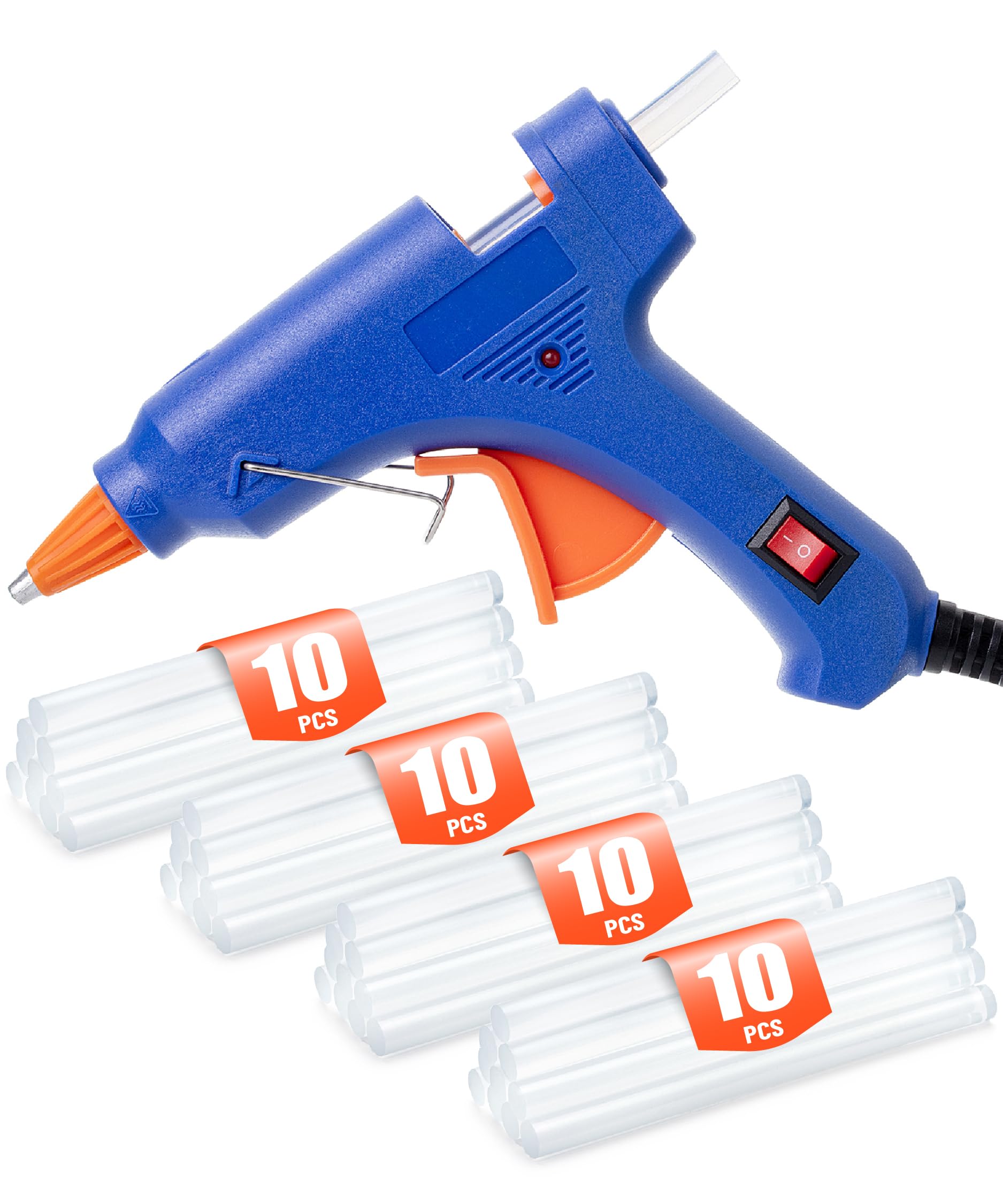 Mr. Pen Mini Hot Glue Gun, Blue, 30-Stick Set