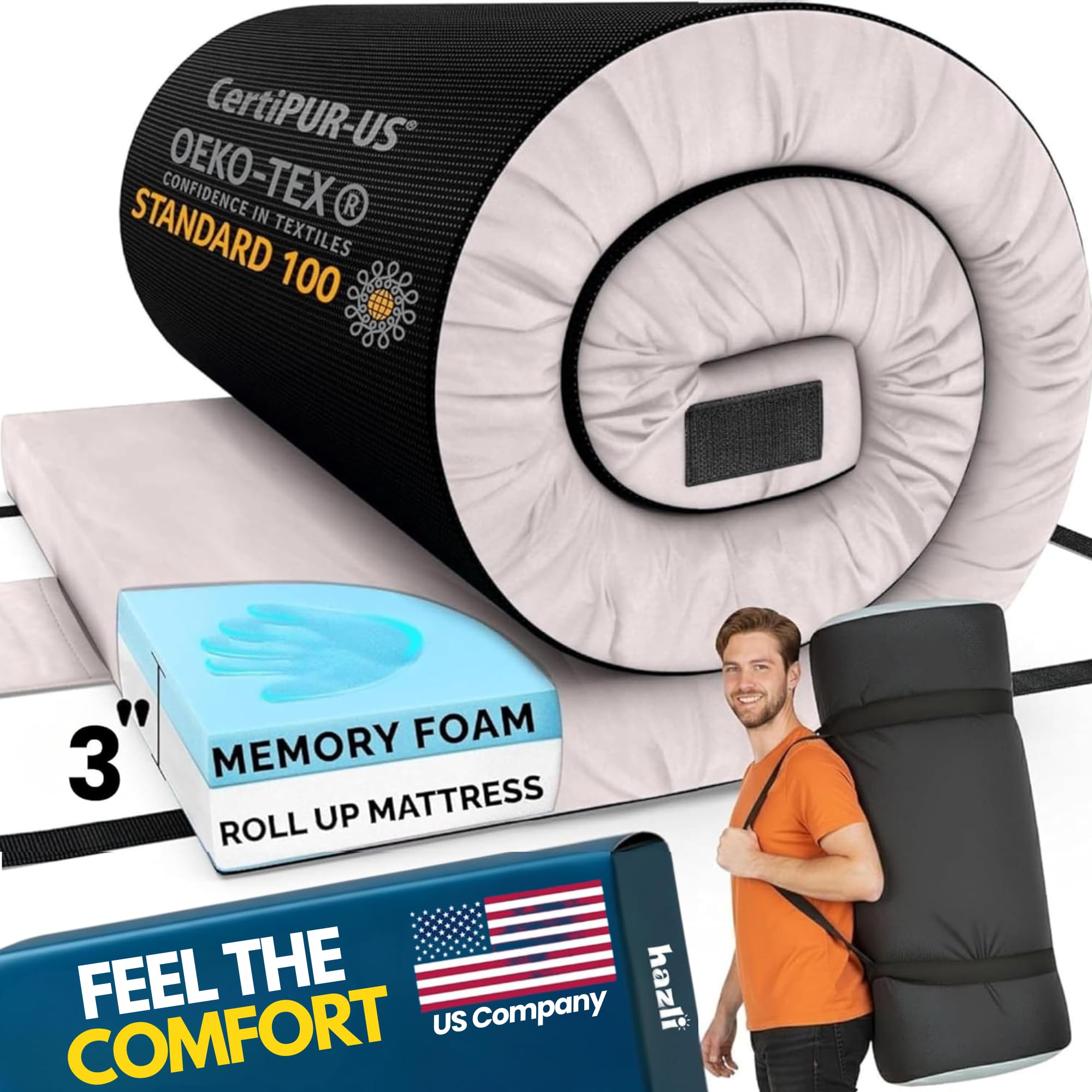 Hazli Matrix AirCell Memory Foam Camping Mattress Pad