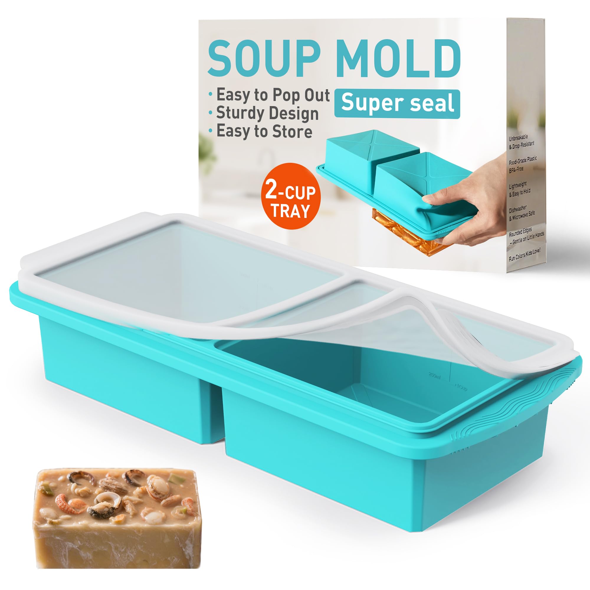 Silicone Freezer Tray with Lid