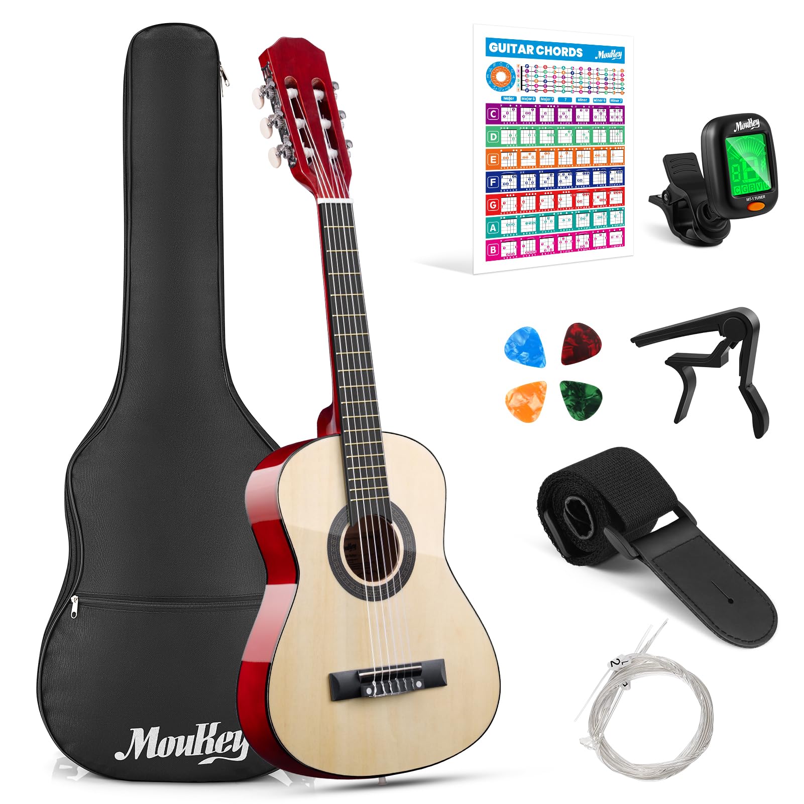 Moukey 30-inch 1/4-Size Acoustic Guitar