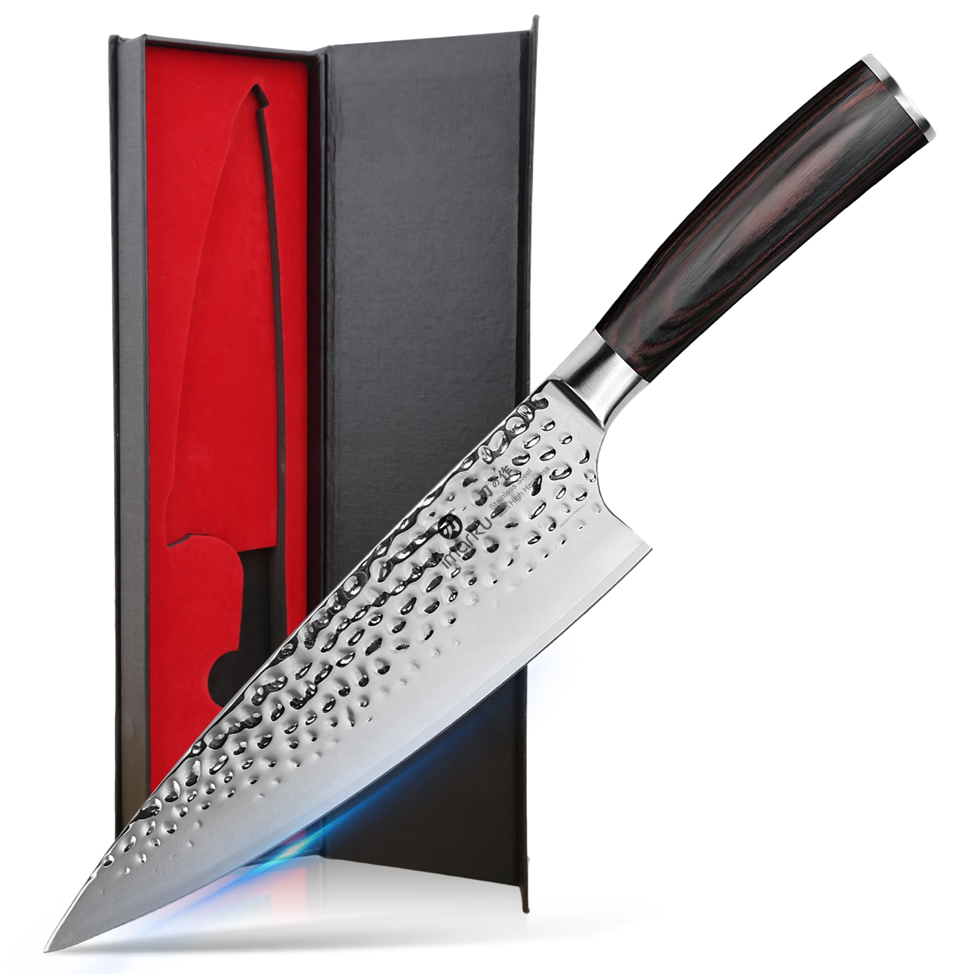 imarku 8 Inch Hand-Hammered Chef Knife