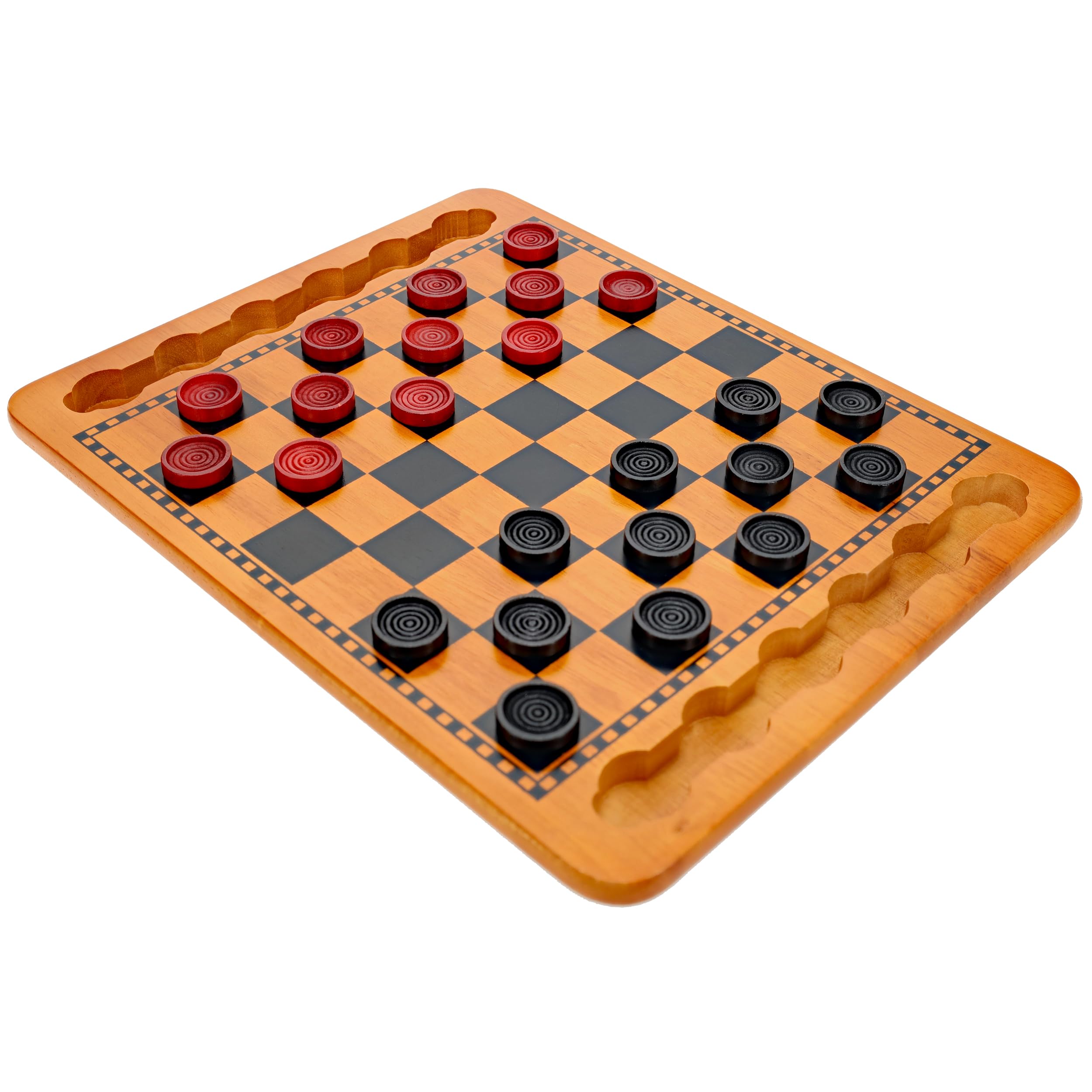 WE Games Solid Wood Checkers Board Game