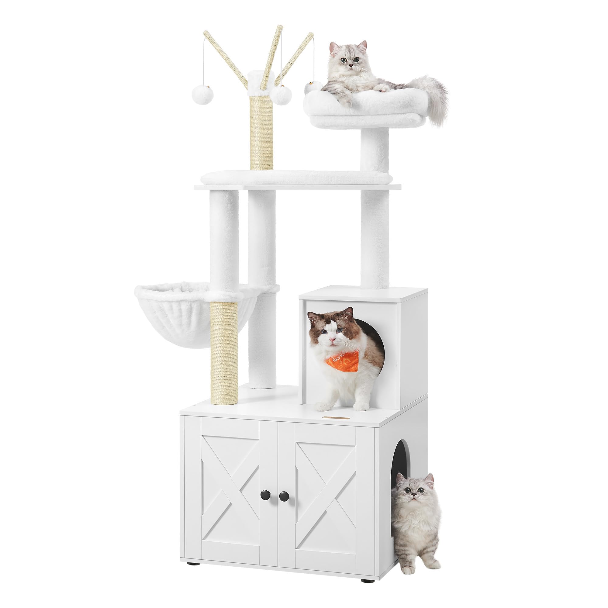 Feandrea 59-Inch Cat Tree and Litter Enclosure