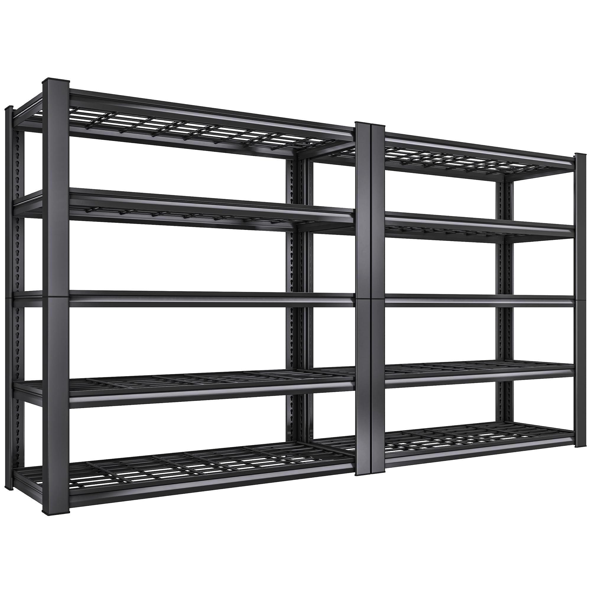 REIBII 5-Tier Commercial Shelving, 2-Pack