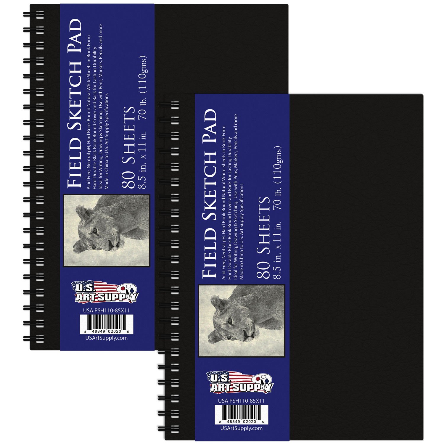 U.S. Art Supply 8.5 x 11 Hardbound Sketch Book