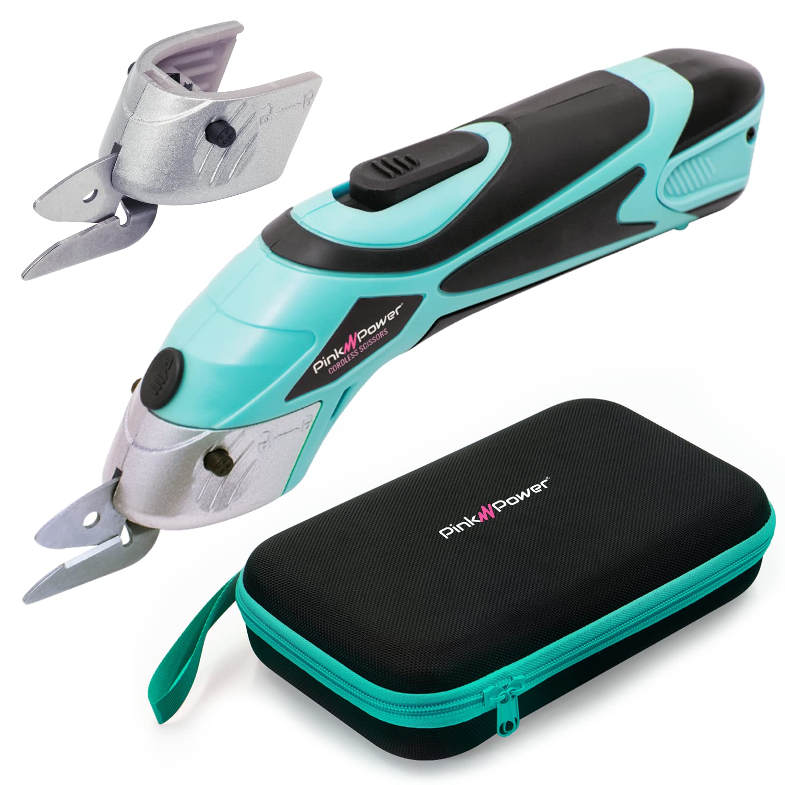 Pink Power Electric Scissors With Storage Case