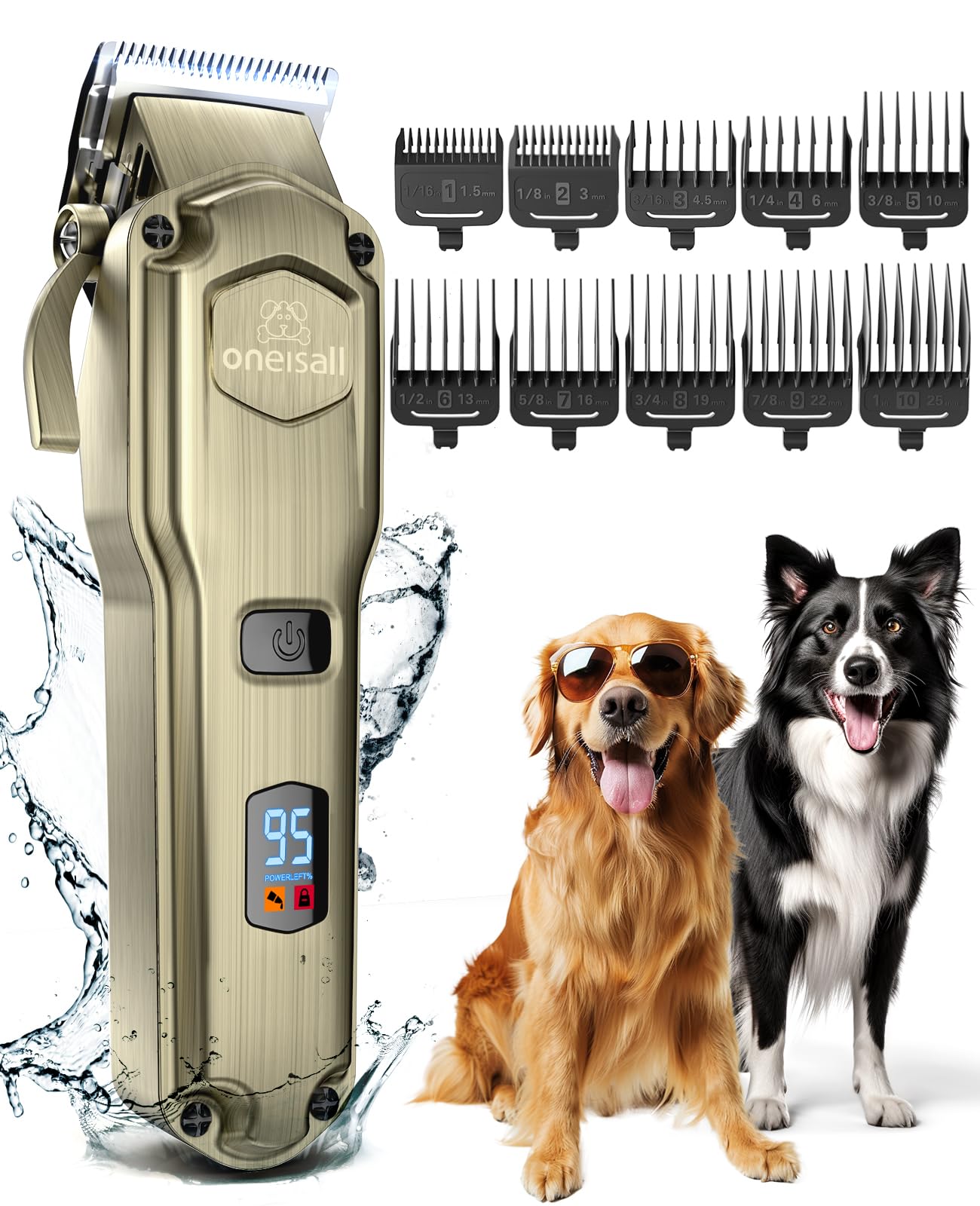 oneisall Dog Clippers for Thick Heavy Coats 676 Gold