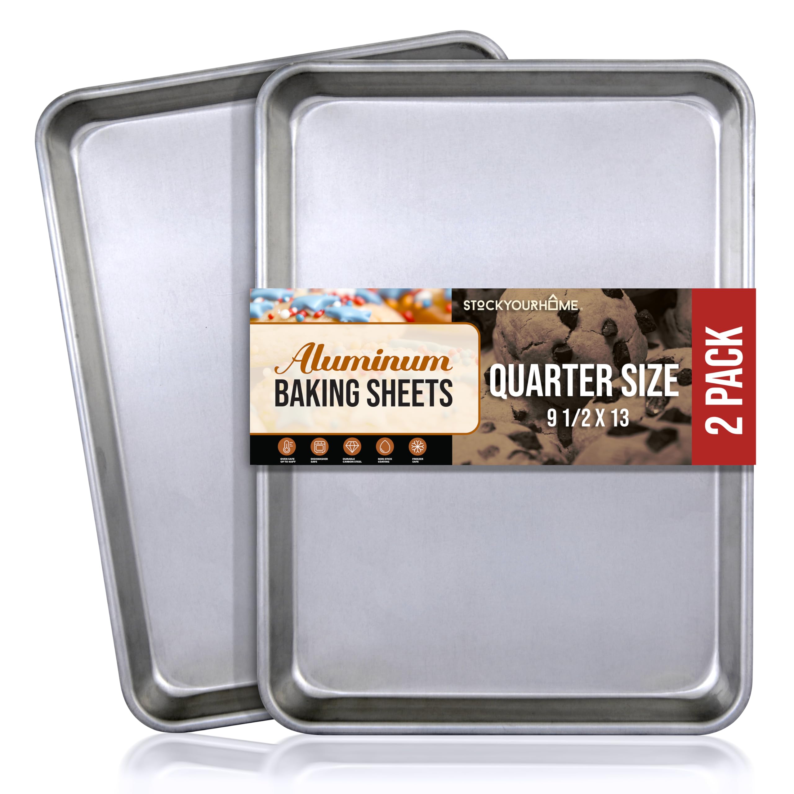 Stock Your Home 9 x 13-Inch Aluminum Baking Sheets
