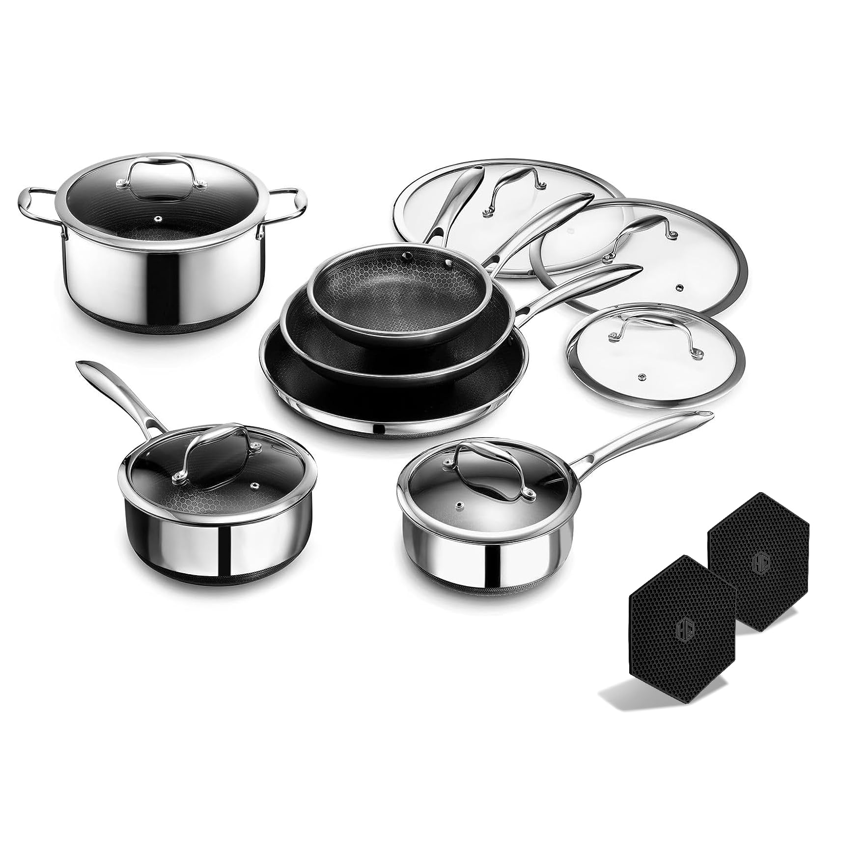 HexClad Hybrid 14-Piece Cookware Set