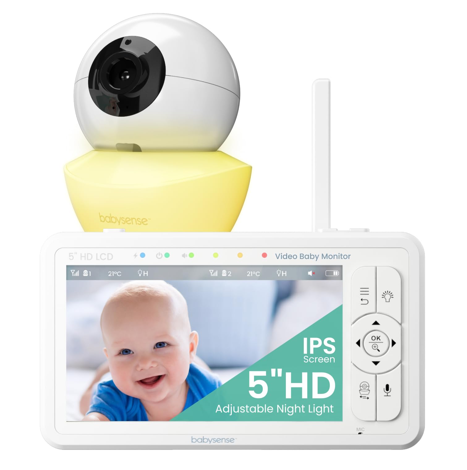Babysense HD 5-inch Video Baby Monitor