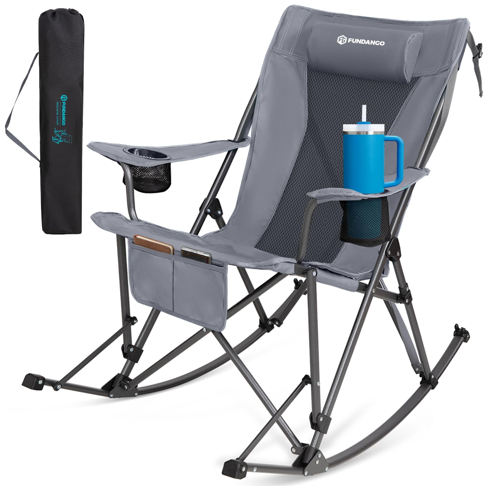 FUNDANGO Oversized Rocking Chair, 23.5-Inch Seat