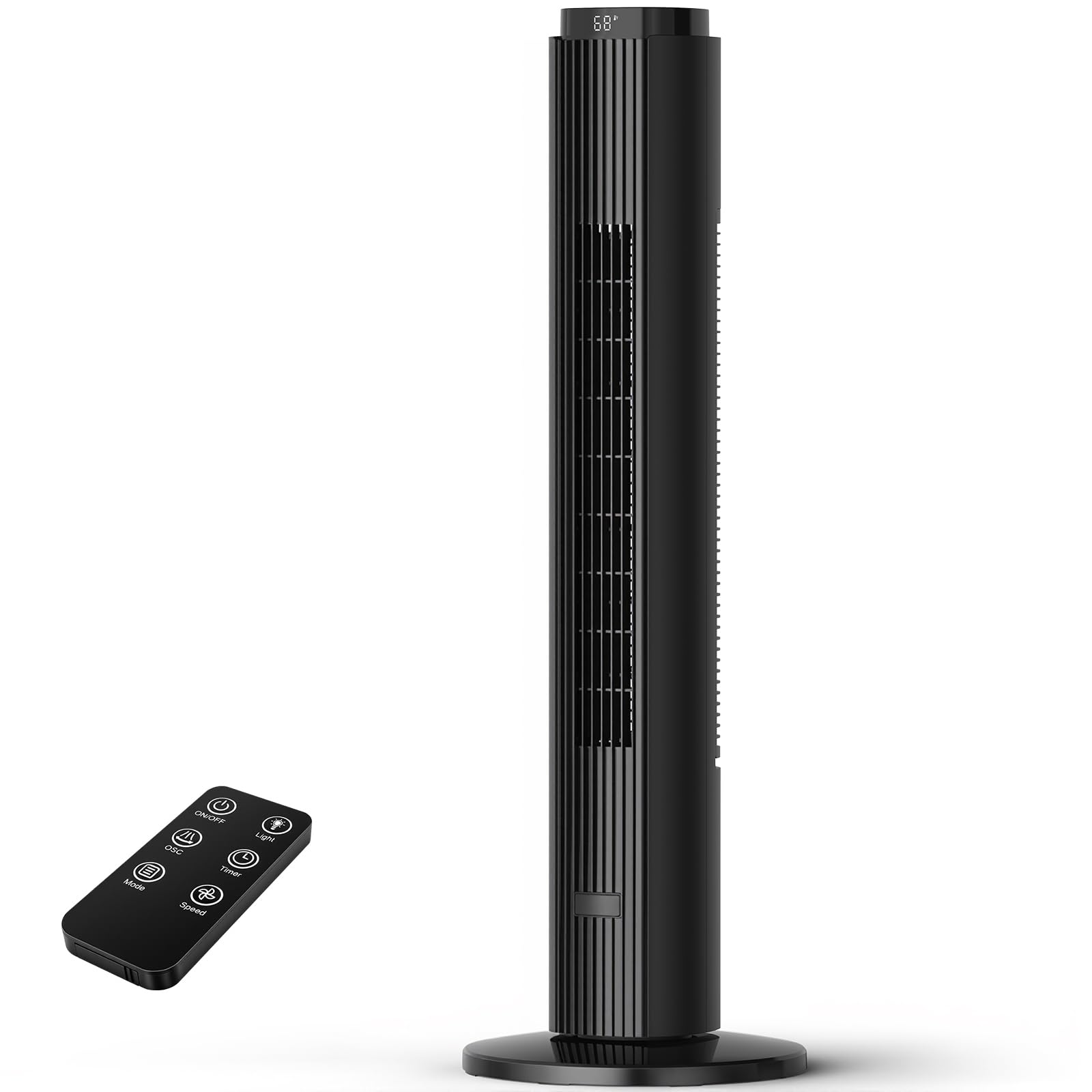 36-Inch Tower Fan with Remote, Black