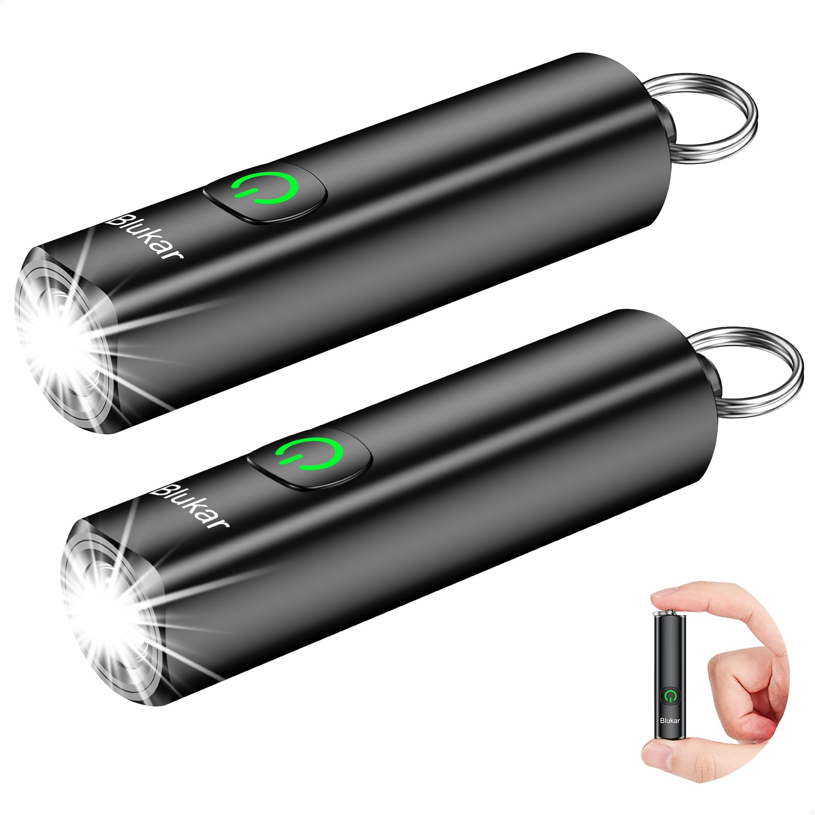 Blukar 2 Pack EDC Keychain Flashlight