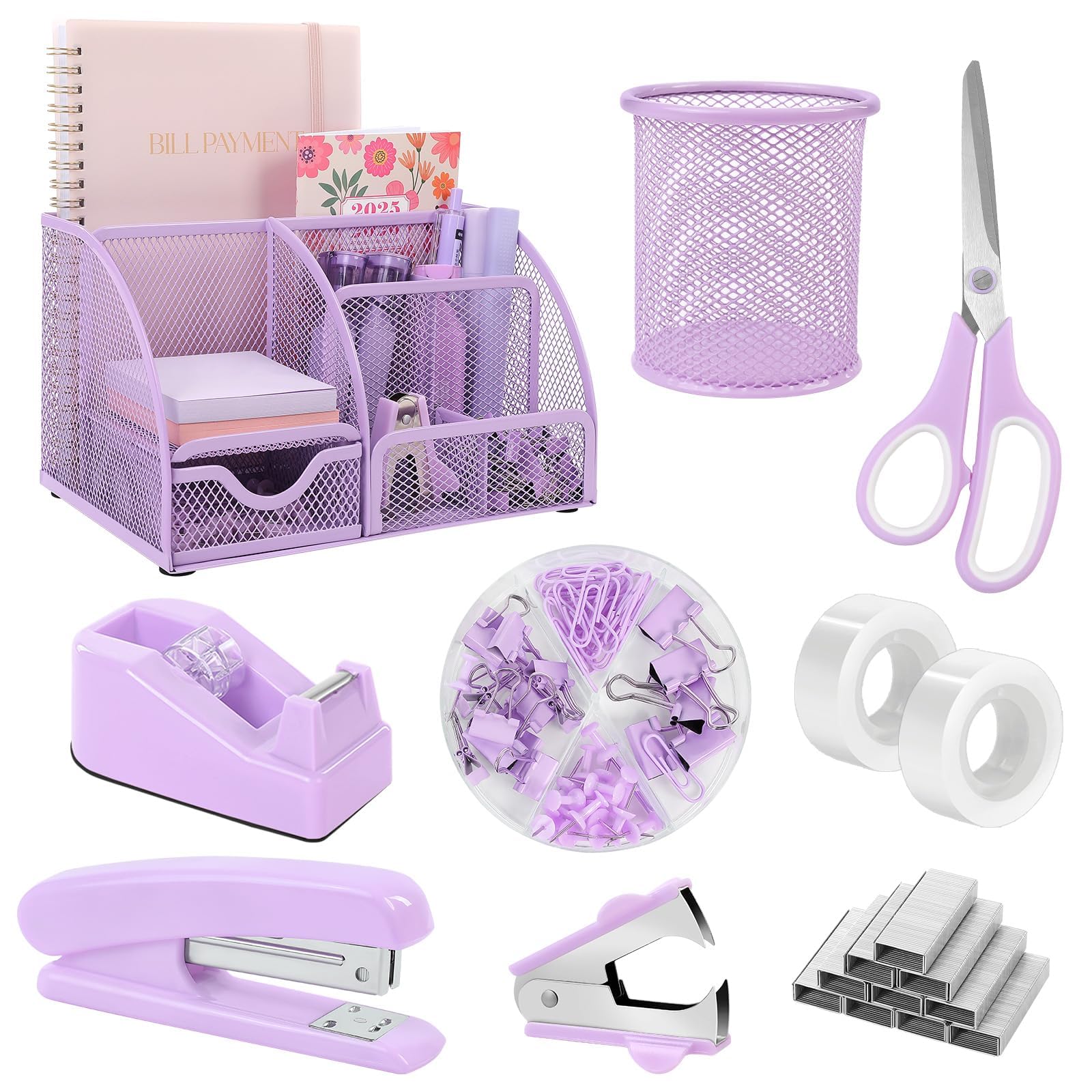 SKYDUE Purple Mesh Organizer Set