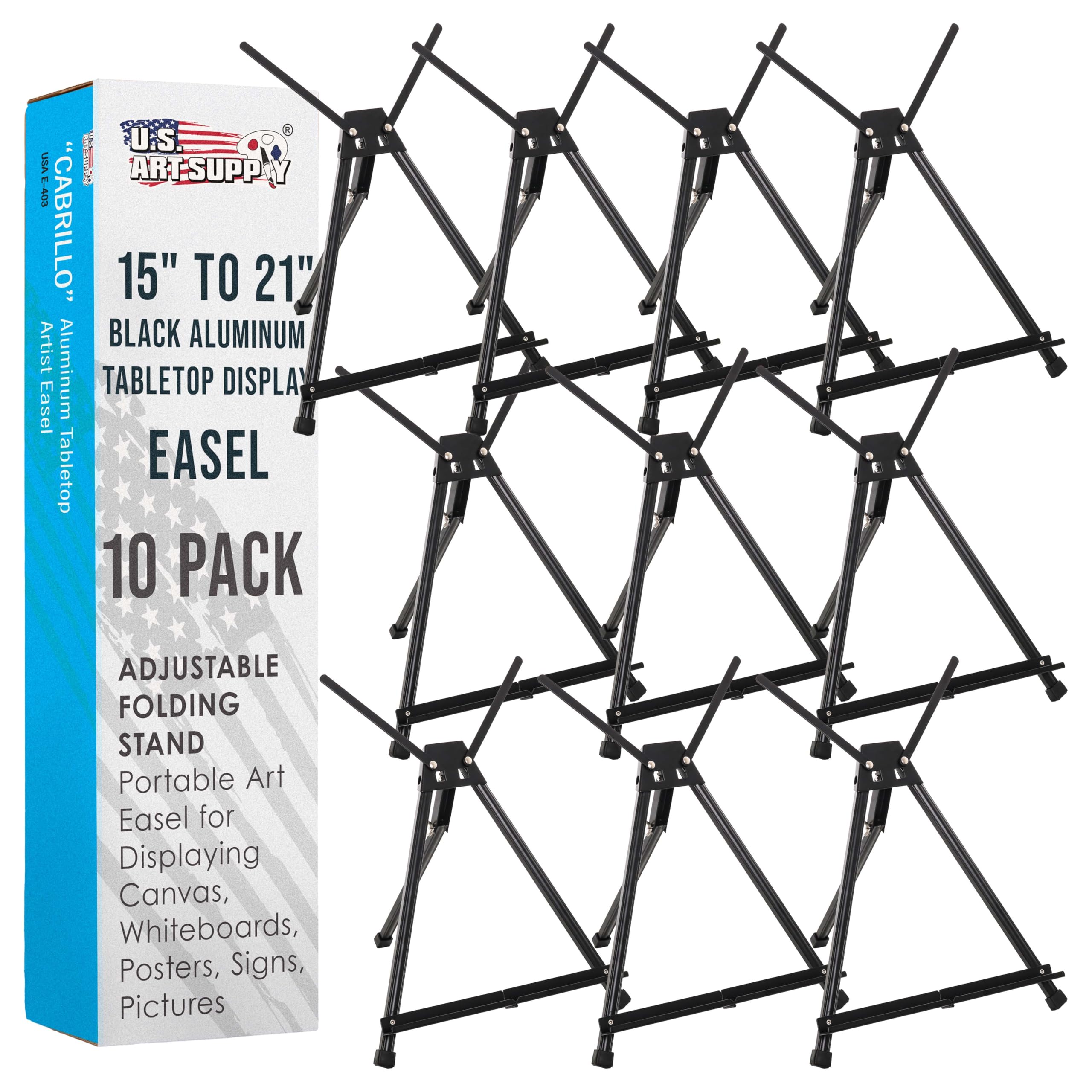 U.S. Art Supply Cabrillo Tabletop Easels, 10-Pack
