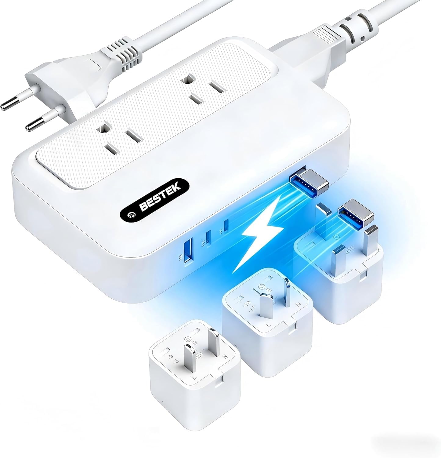 BESTEK 220V to 110V Converter With USB-C
