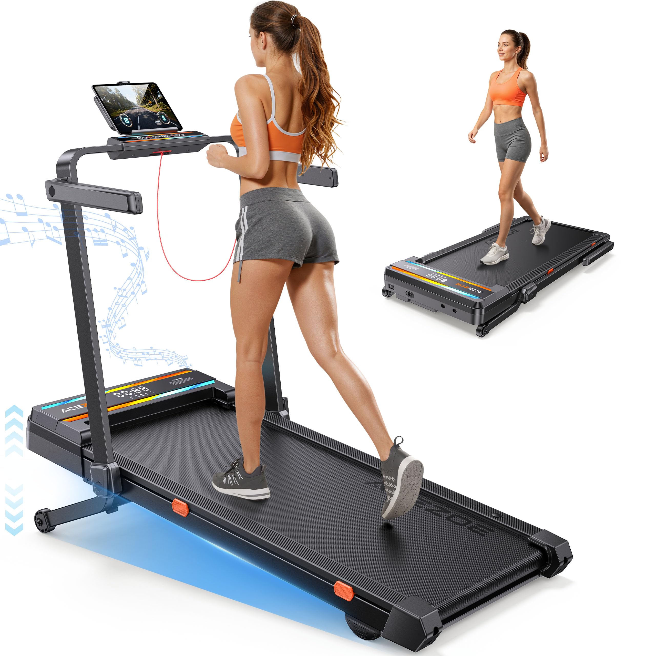 ACEZOE Foldable Walking Pad with Auto Incline