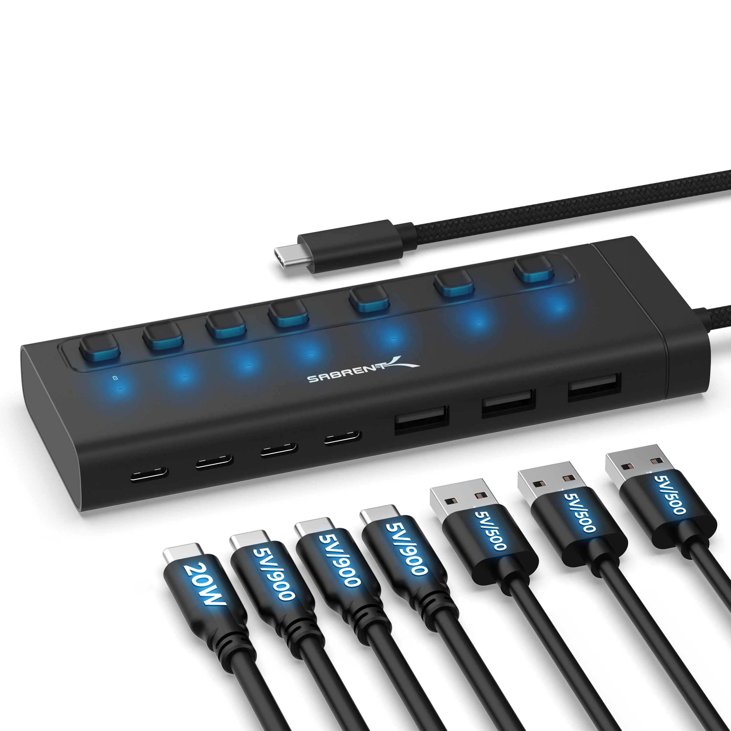 SABRENT 7-Port USB-C Hub (HB-3A4C)